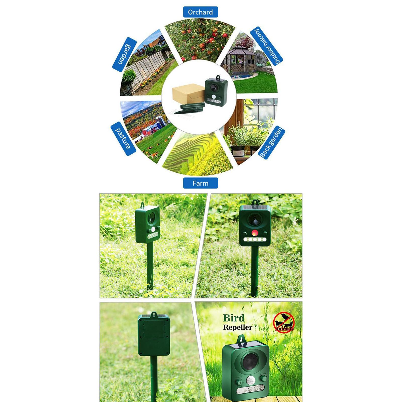Repellente per Topi ad ultrasuoni, Impermeabile, 5 modalità, Repellente per Animali, Celle solari per Esterni, Giardino, Cortile