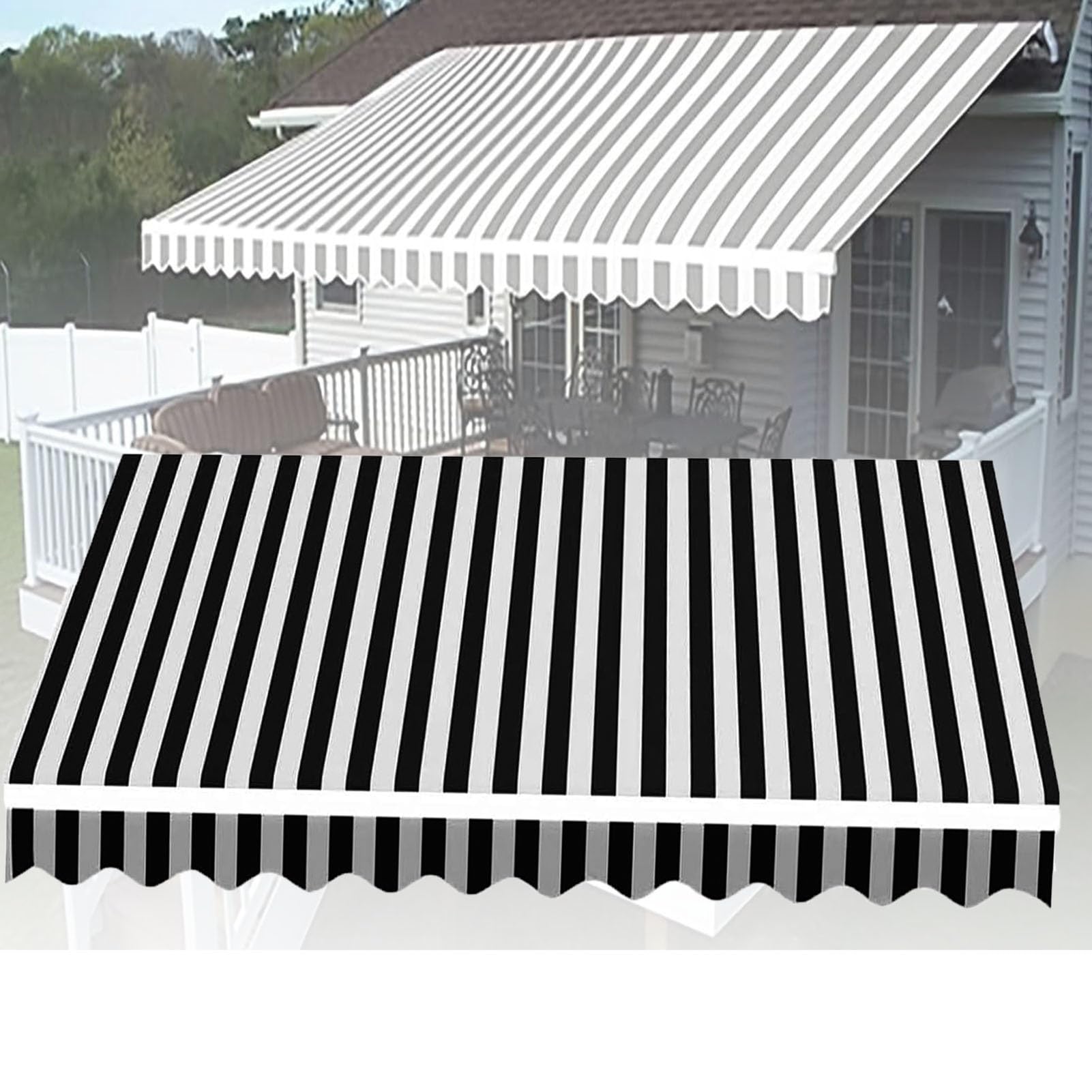 Toldo retráctil impermeable para evitar goteras y solazo en lona de repuesto de terraza
