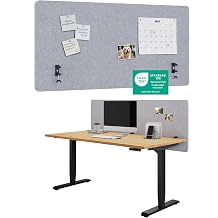 Ergotopia Focus Pure Acoustic Divider Desk - Effective Privacy Screen Office - 120 x 60 cm Table Divider Made of Recycled PET - Sound Insulation Desk & Table Top Office with Clamp Mounting - Grey
