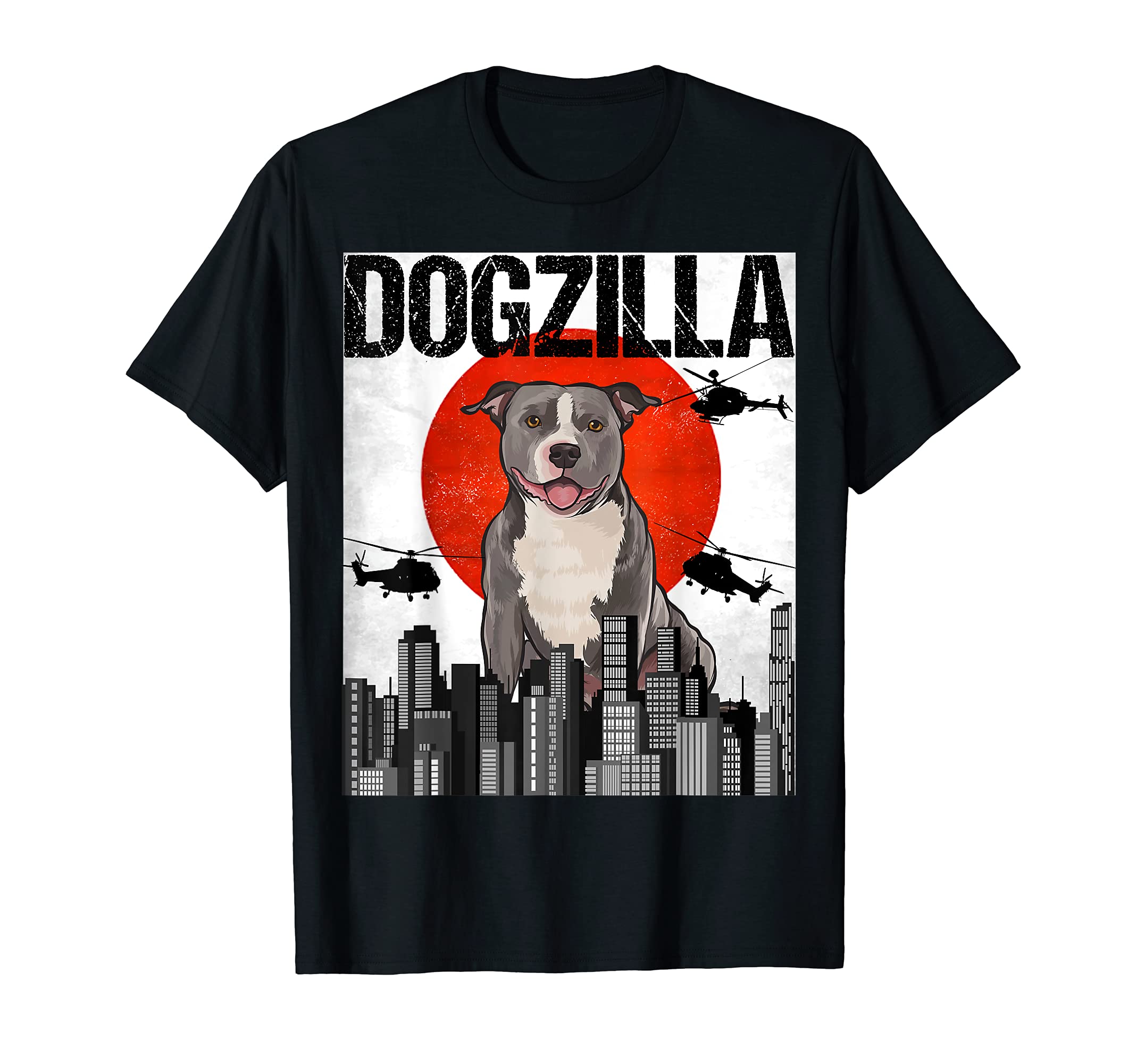 Staffordshire Bull Terriers Owner GiftFunny Vintage Japanese Dogzilla Staffordshire Bull Terrier T-Shirt