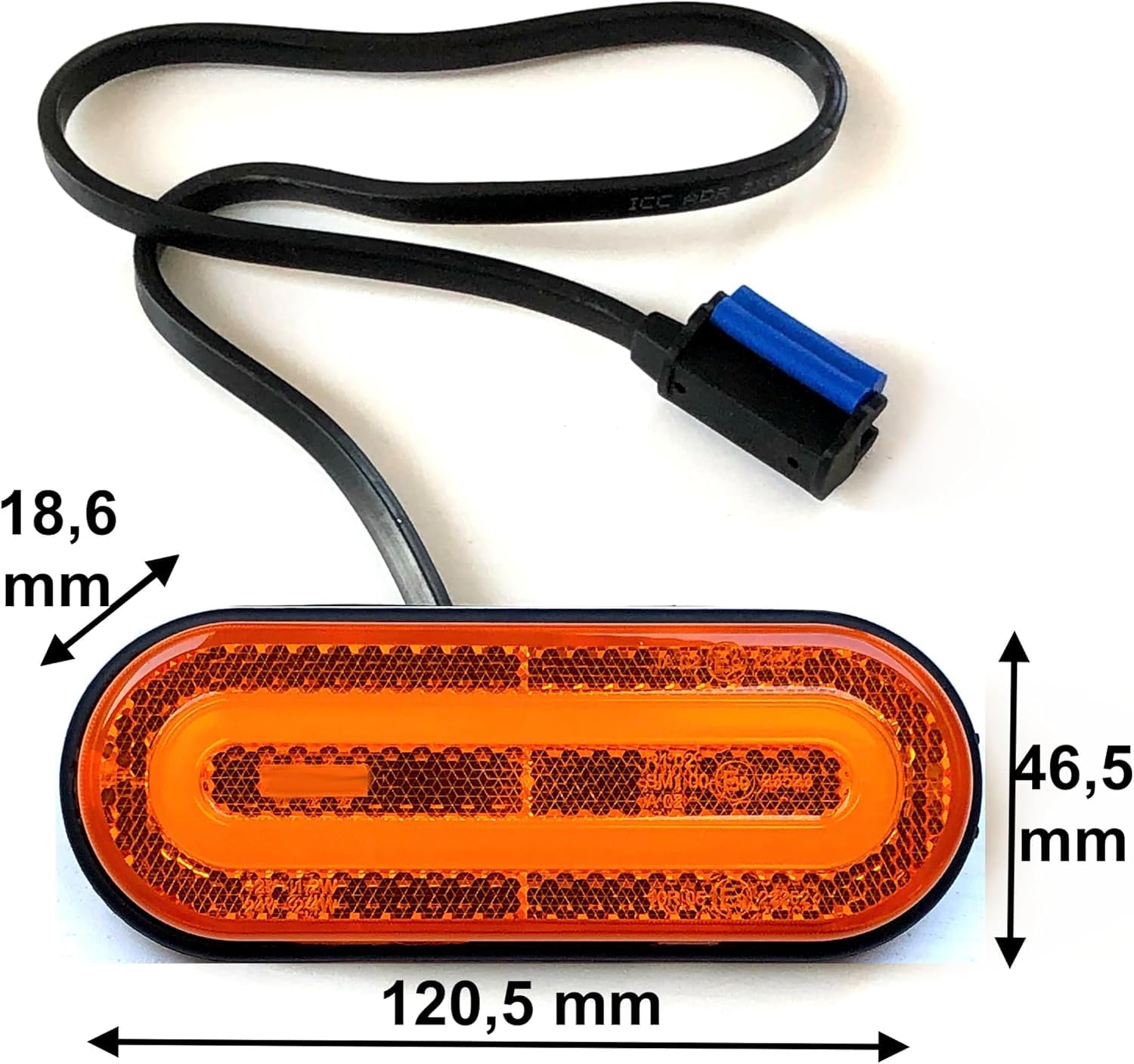 Kit éclairage LED remorque complet 5–9m – Feux arrière LED Neon 5 fonctions IP67, feux gabarit blancs/jaunes QS075 ou CLICK-ON, câble 13 broches, 12–24V, homologué E9