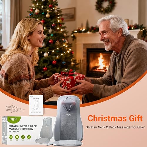 Miniatura 9 de Mynt Shiatsu Masajeador de cuello y espalda con calor, masajeador de espalda completa 3D para aliviar el dolor de tejido profundo, masajeador de