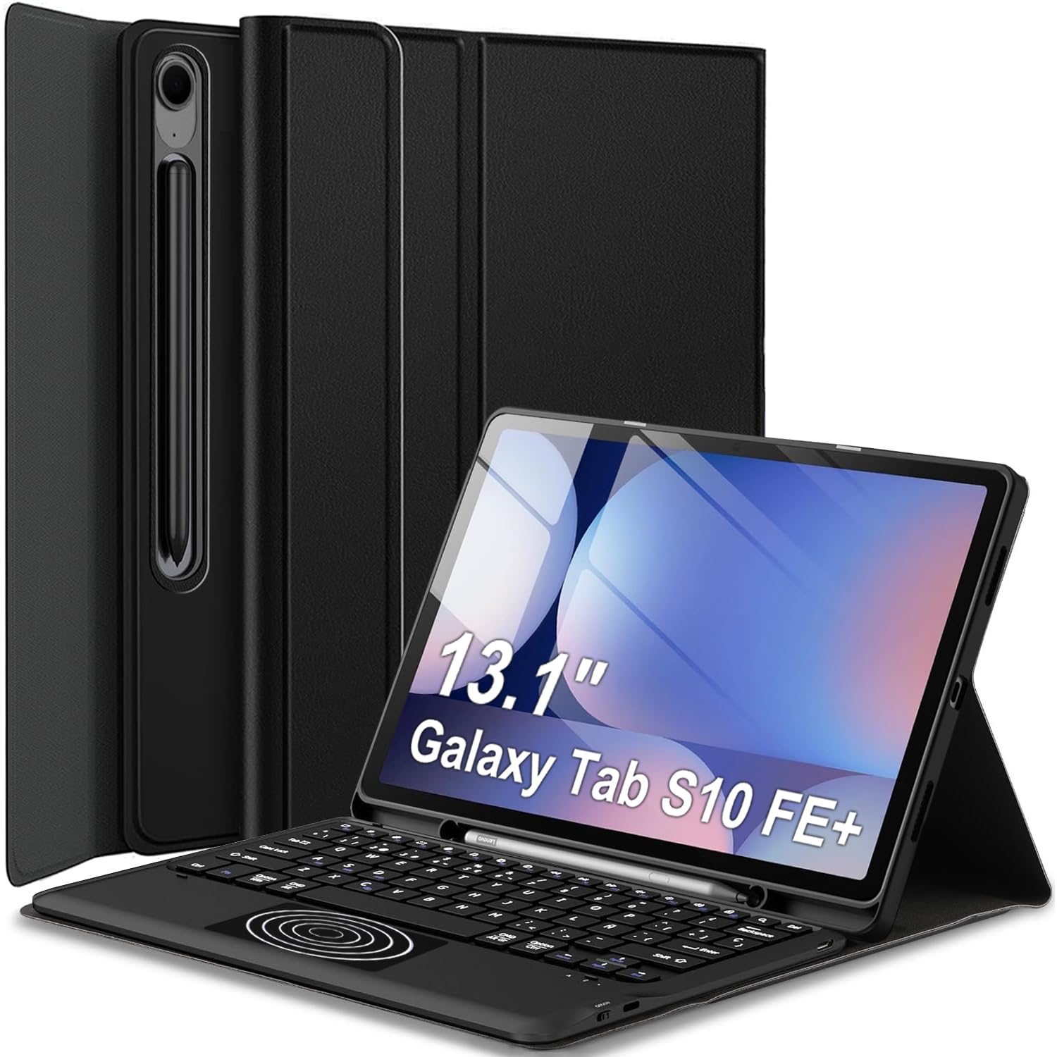 Funda con Teclado Español Ñ para Samsung Galaxy Tab S10 FE Plus 13.1 Pulgadas 2025 SM-X620/X626B, Teclado Magnético Inalámbrico Bluetooth Desmontable con Touchpad