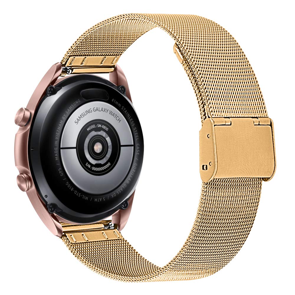 Metal Watch Strap Compatible with Fitpolo/Aeac AR-01, Watch Straps for Fitpolo/Aeac Smartwatch Women's Round 1.32 Inch Smartwatch Accessories, Mittelgroße, Stainless Steel, No Gemstone
