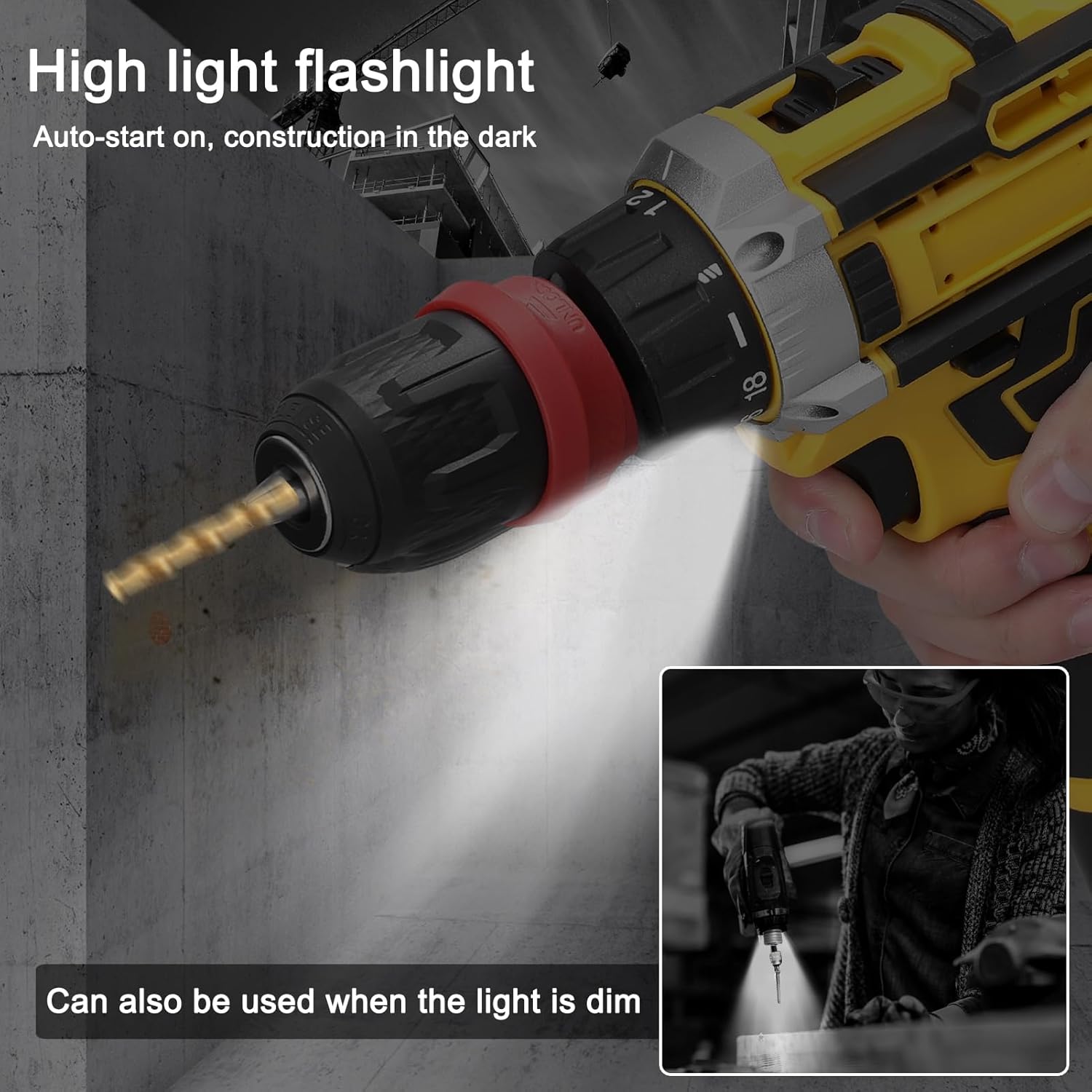 Irfora 21V 2in1 Lithium Drill Electric Screwdriver Multi-Function Power High Torque Brushed Motor Practical Screw Driver for Home Appliances Furniture Installation Automotive Electronics ing