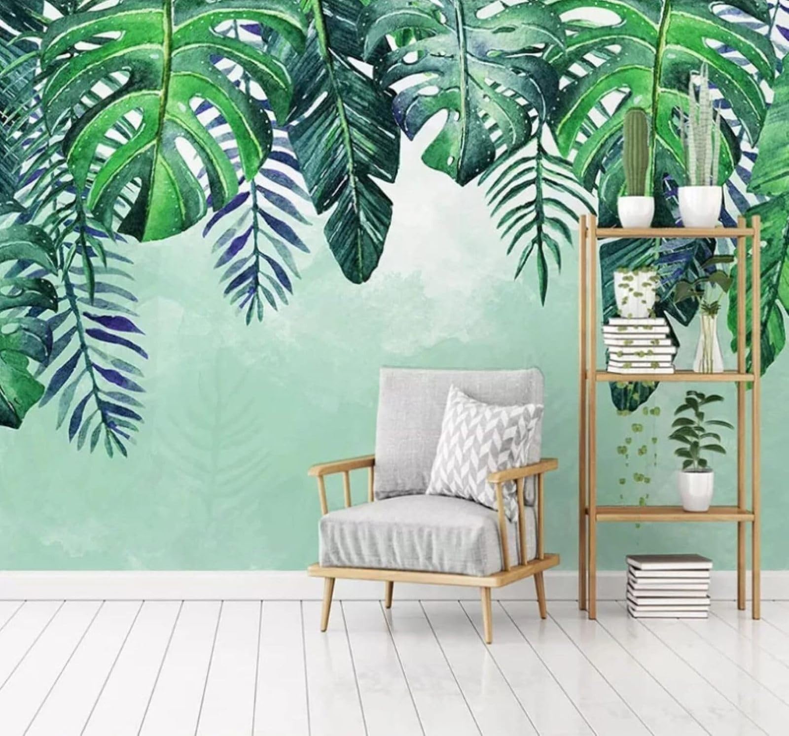 XLMING Hand Drawn Fresh Tropical Forest Leaves 3D Wallpaper Luxury Home Dining Decor Paste Sofa Living Room The Wall for Bedroom Mural-430cm×300cm