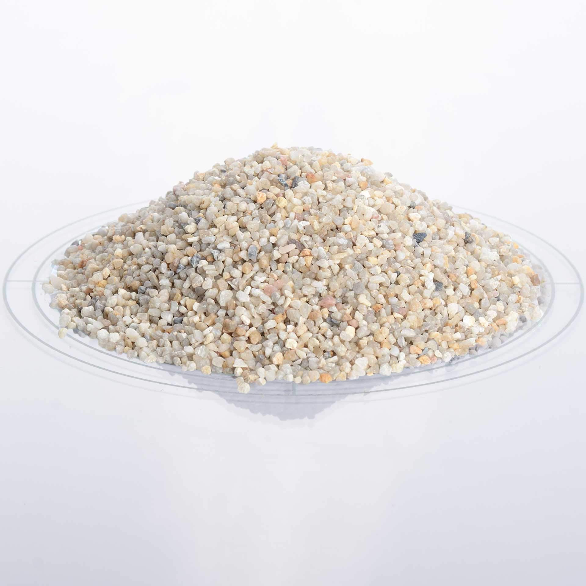Schicker Mineral Aquariumkies beige 10 kg, grober Aquariumsand gewaschen, ungefärbt, kantengerundeter Bodengrund, Kies für Süßwasseraquarien, Meerwasseraquarien, Aquascaping (ØKörnung: 2,0-3,15 mm)