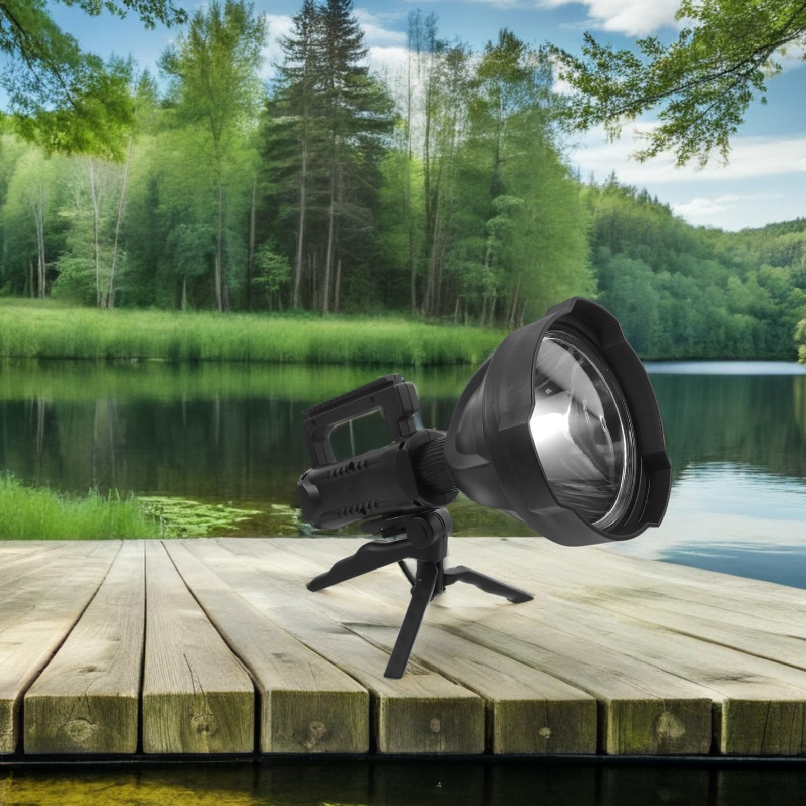 UPKOCH Torcia LED Ricaricabile Portatile P70 Nero 8000mah per Esterno | Alta Luminosità, Ricarica Rapida, Design a Mano, Uso Emergenza e Attività Outdoor