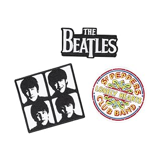 Grupo Erik | Set de 3 Patchs The Beatles | Écussons à Coudre - Les Beatles, Paul McCartney, John Lennon, RIngo Starr, George Harrison