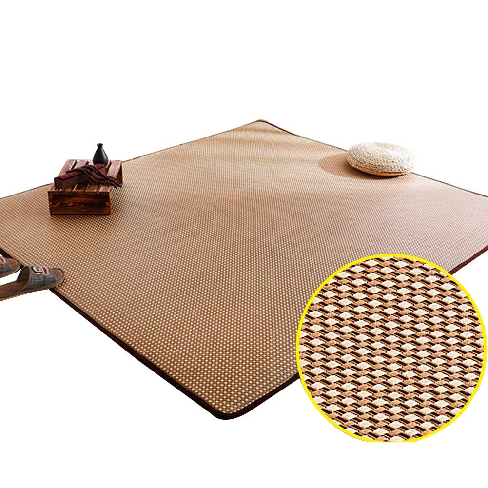 HJLKDYM Corridor Carpet Runner Rug Bamboo Mat Summer Ice Silk Carpet Rattan Cushion Living Room Carpet Summer Mat Children Crawling Mat Smooth Glitch-free Custom Size (Color : A, Size : 2.5m x 0.8m