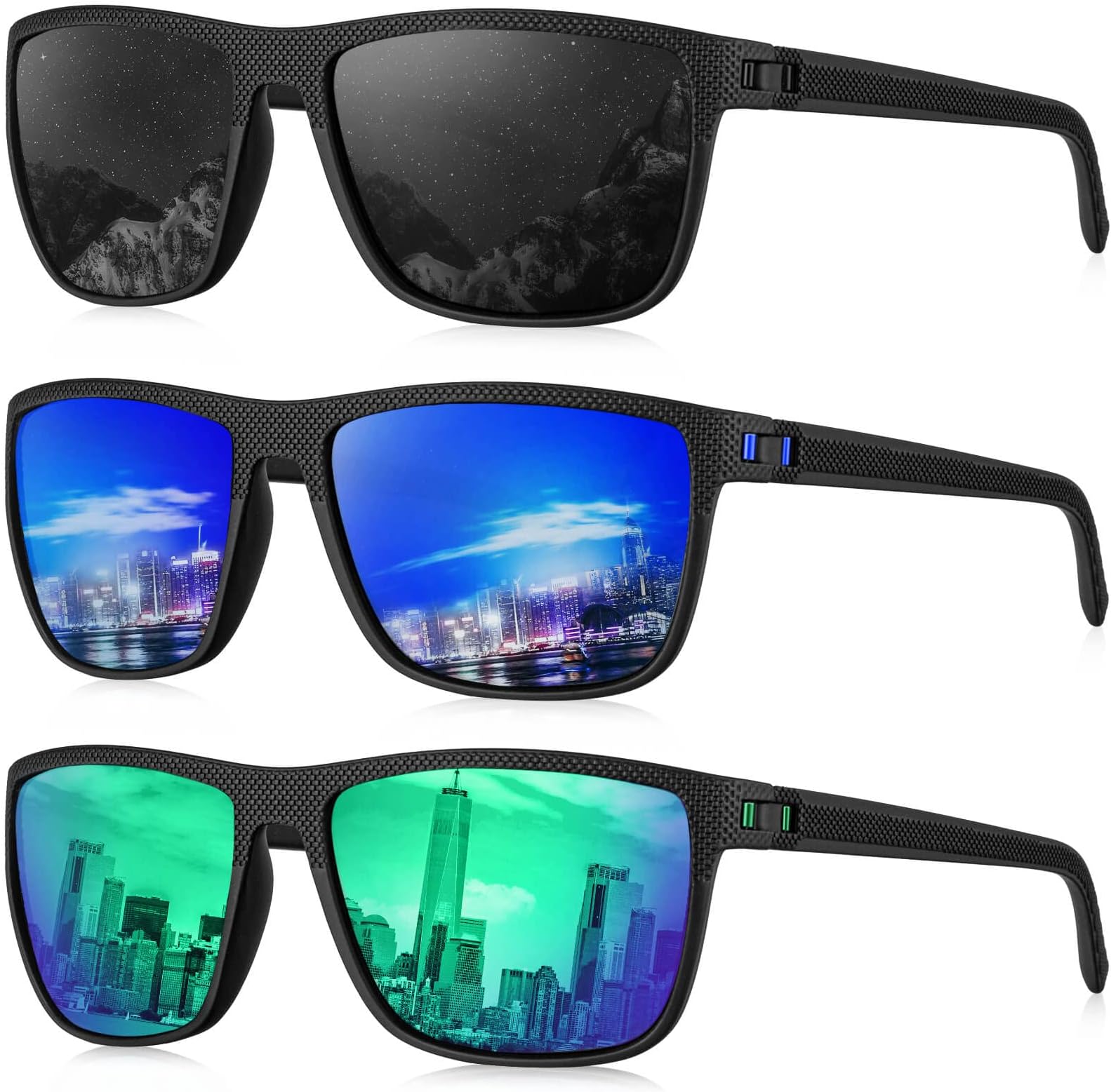 KALIYADI Polarized Sunglasses for Men, Lightweight Sun Glasses with UV Protection for Driving Fishing Golf