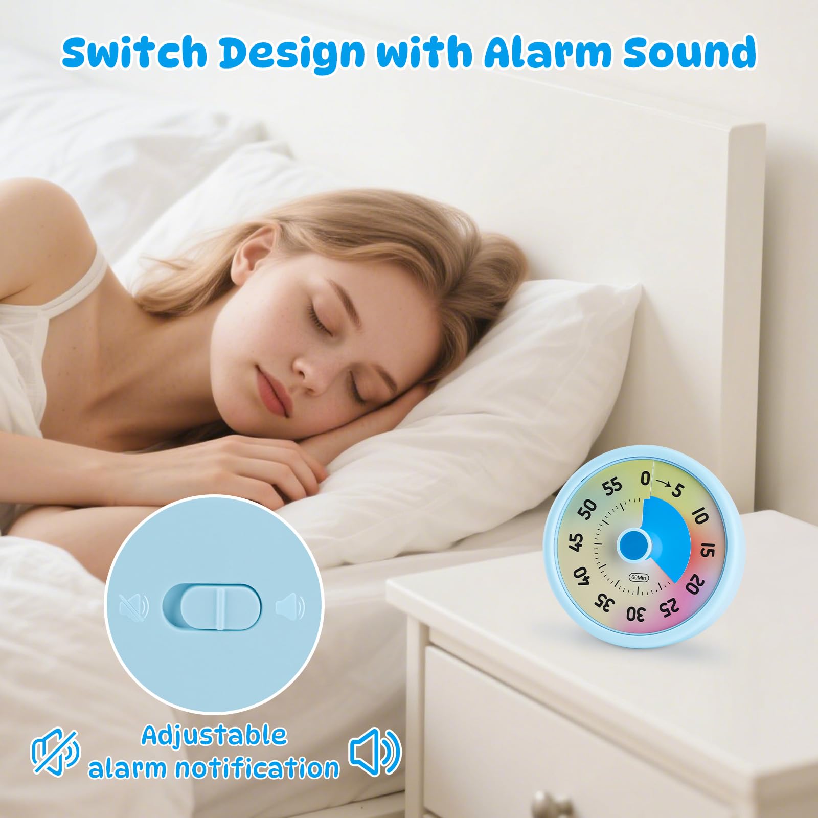 Euqvunn Visual Timer for Kids 60 Minute Visual Countdown Timer with Silent Operation - Image 4