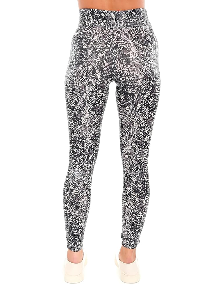 SPANX Faux Leather Snake Shine Leggings Grey Snake XS