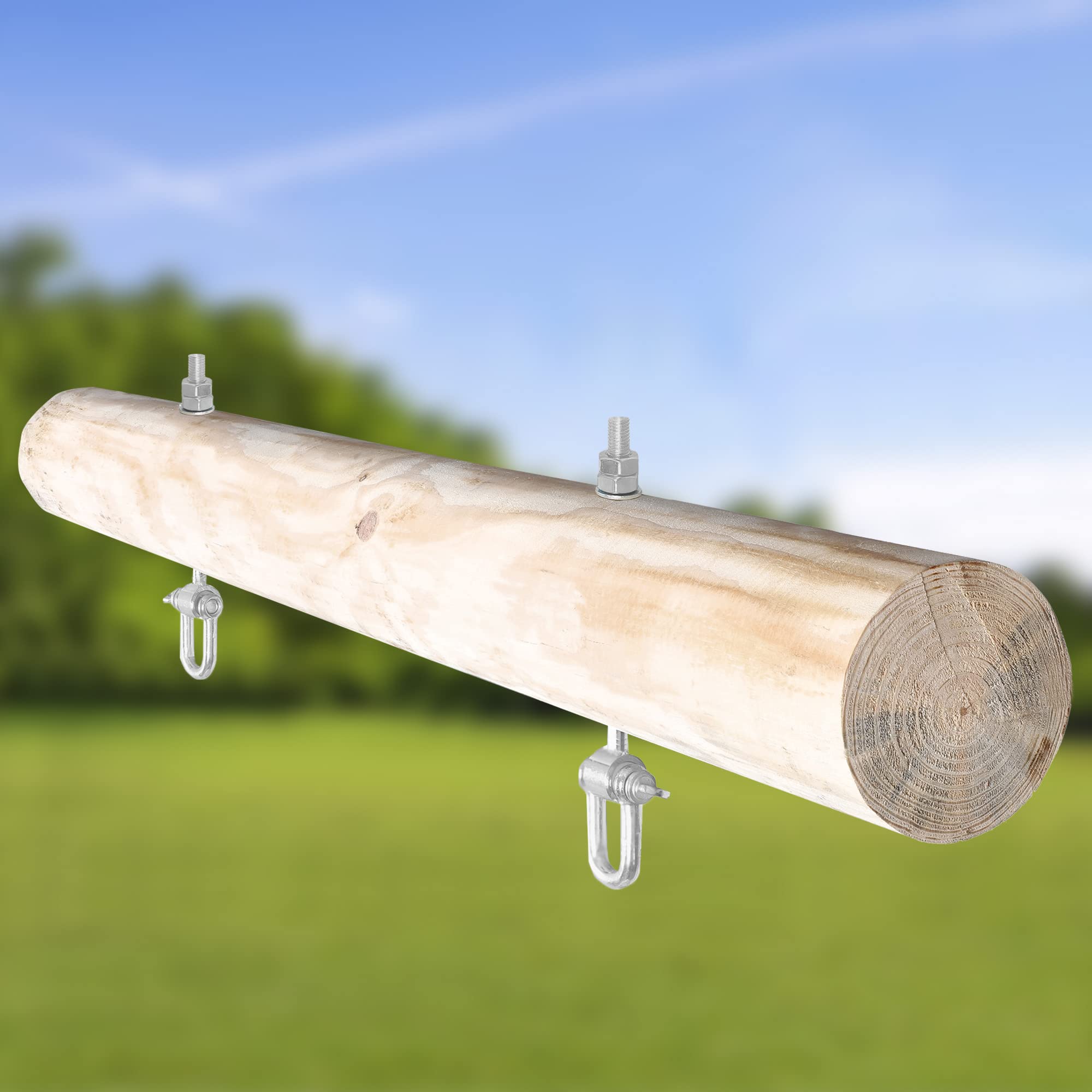 KOTARBAU® 2 pz Ganci Altalena - Acciaio Zincato - M10 x 200 mm - Argento - Gancio per Altalena Resistente - Gancio per Travi in Legno - per Amaca - Sedia - Sospesa