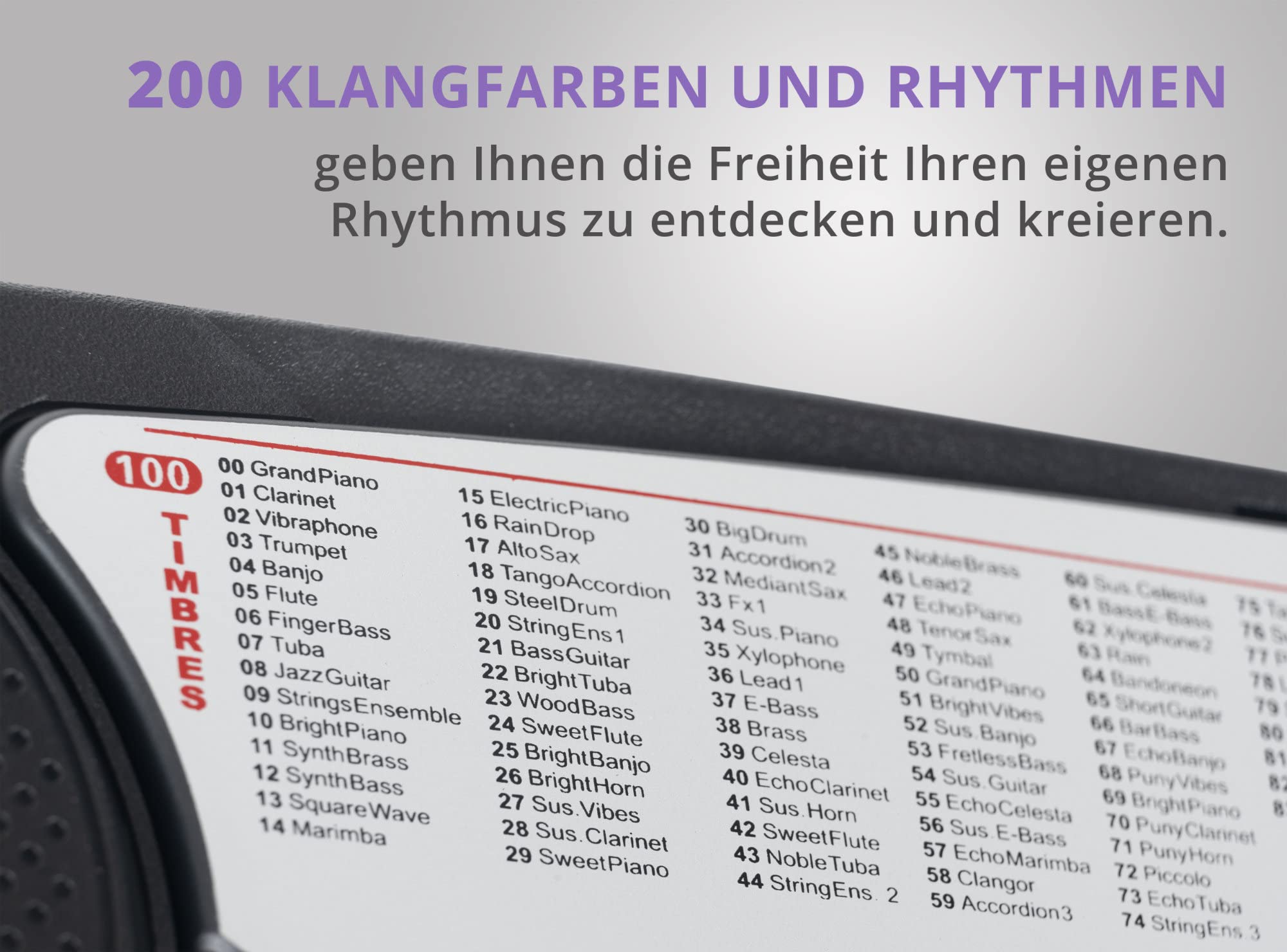 McGrey BK-5410 Beginner-Keyboard Set inkl. höhenverstellbarem Ständer und Sitzbank (54 Tasten, 255 Klangfarben, 255 Rhythmen, 8 Demo Songs, Netzteil, Notenhalter)