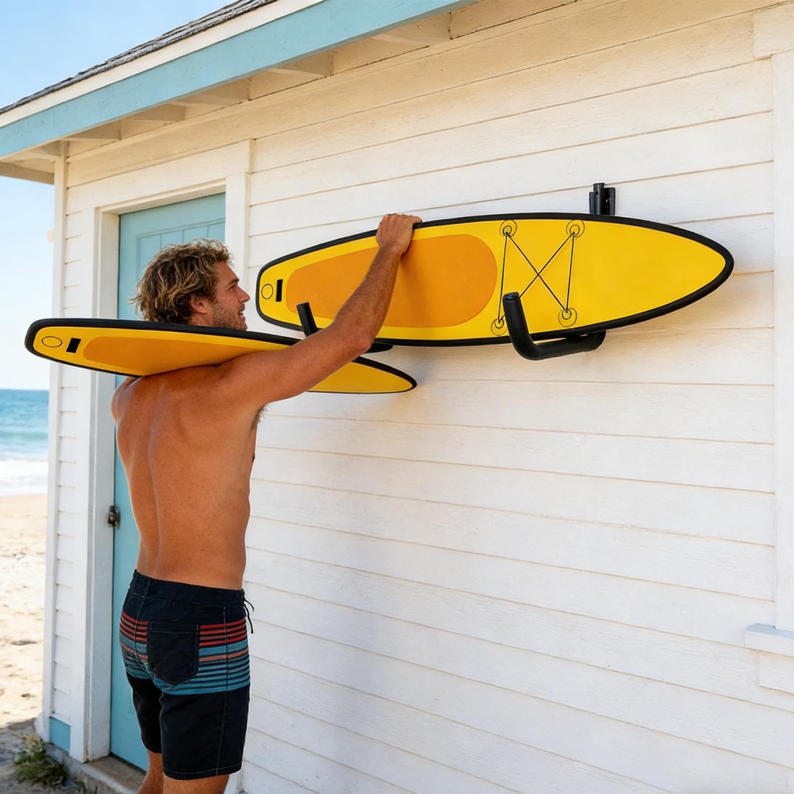 Rastrelliera per Kayak 1 Paio Supporto A Risparmio Di Spazio | Rack da Parete per Immagazzinaggio per Interni Casa Soggiorno Camera Garage Sport Sci Paddleboard Canoa Barca