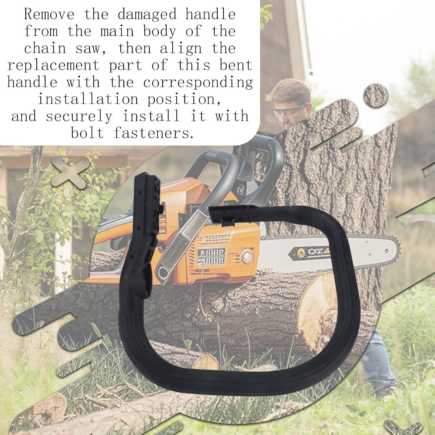 Handle Tube Handle Bar Replacement for Stihl MS341 MS361 Replaces OEM 11357911700 Chainsaw Replacement Parts