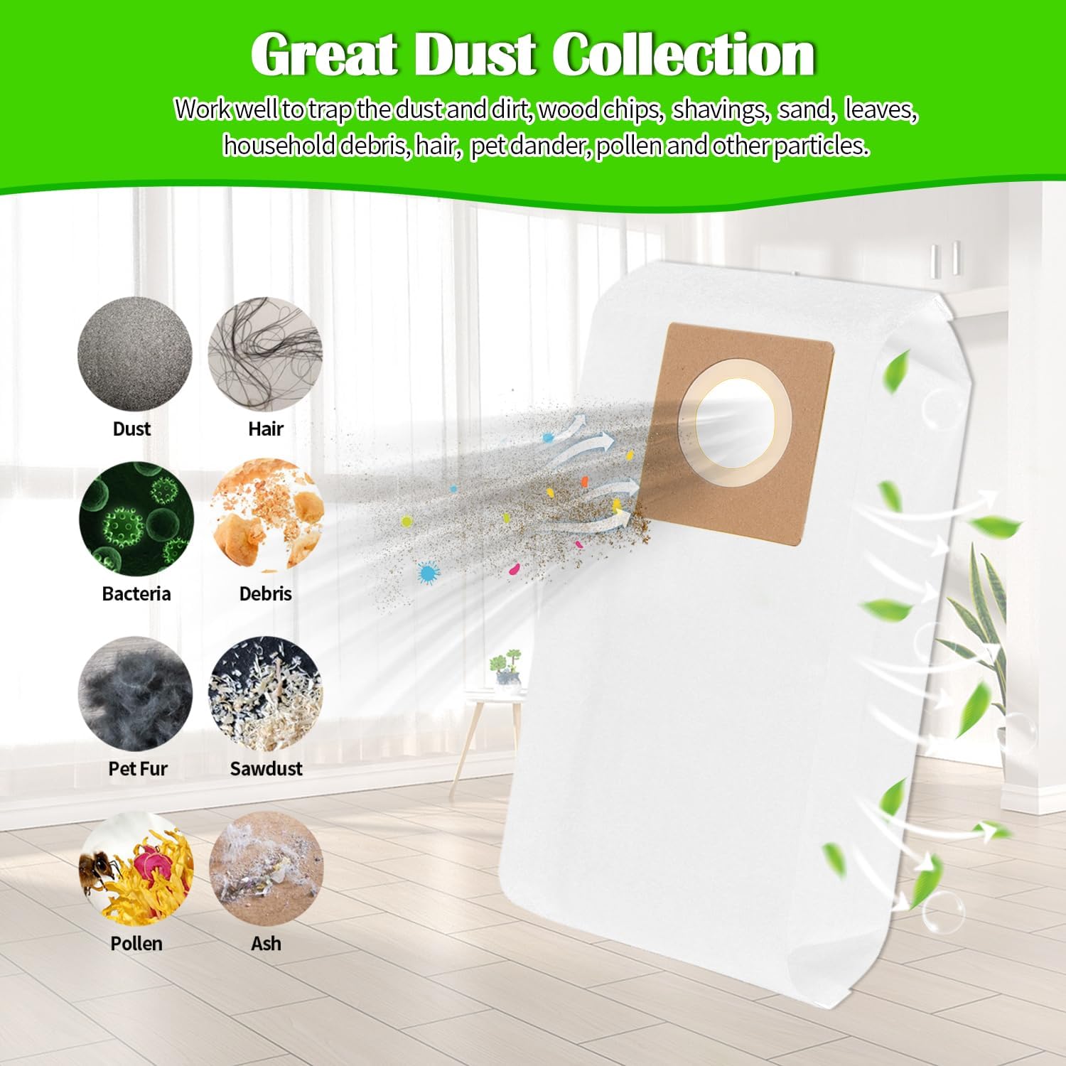 Gudotra 15 Packs AH10143 Upright Bags Replacement for Hoover Commercial HushTone CU2 Vacuum Cleaner CH54013 CH54015 CH54113 CH54115 Replace Part AH10143, White