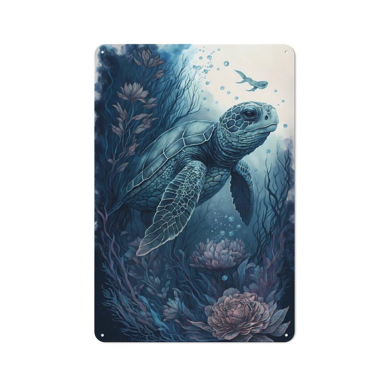 Junmoney Turtle Imaginary Friend Rustic Metal Plaque 30X20cm For Hobby Room Or Studio, For Vintage Wall Decor Fans, For Garage And Workshop Walls