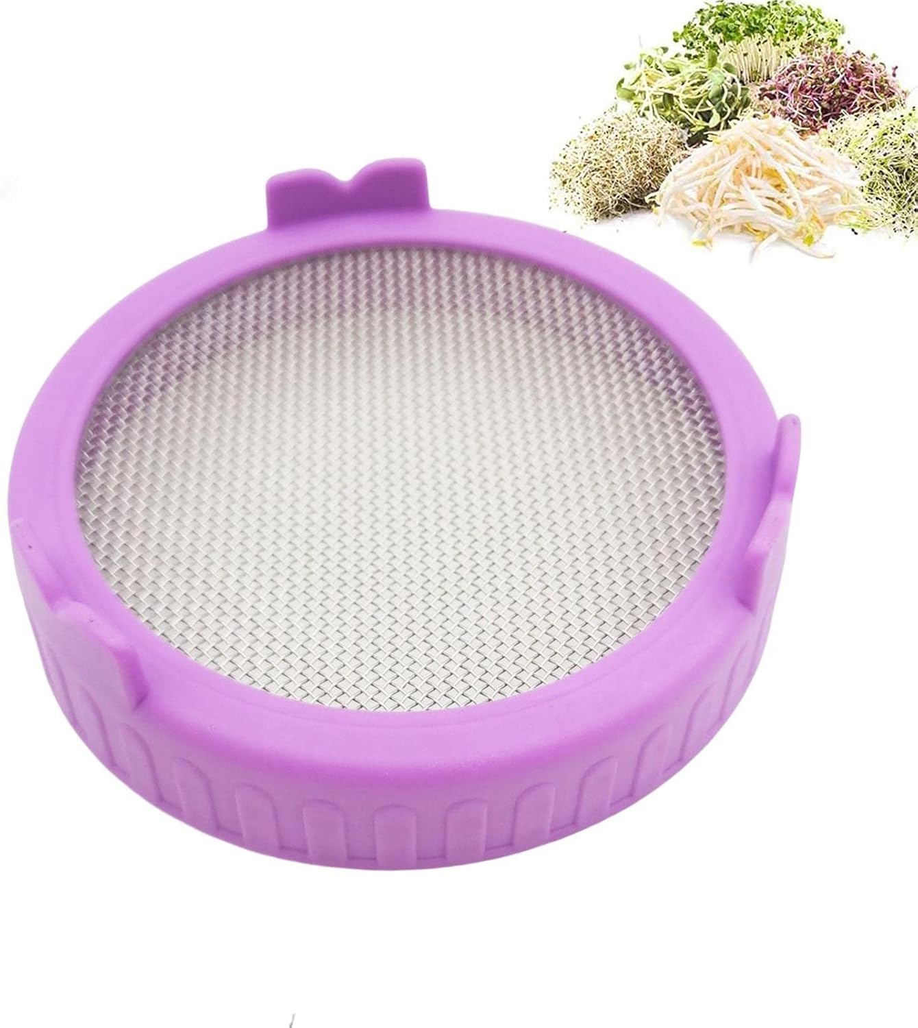 WOTEG Mason Jar Sprout Lids Sprouting Jars,Stainless Steel Sprouting