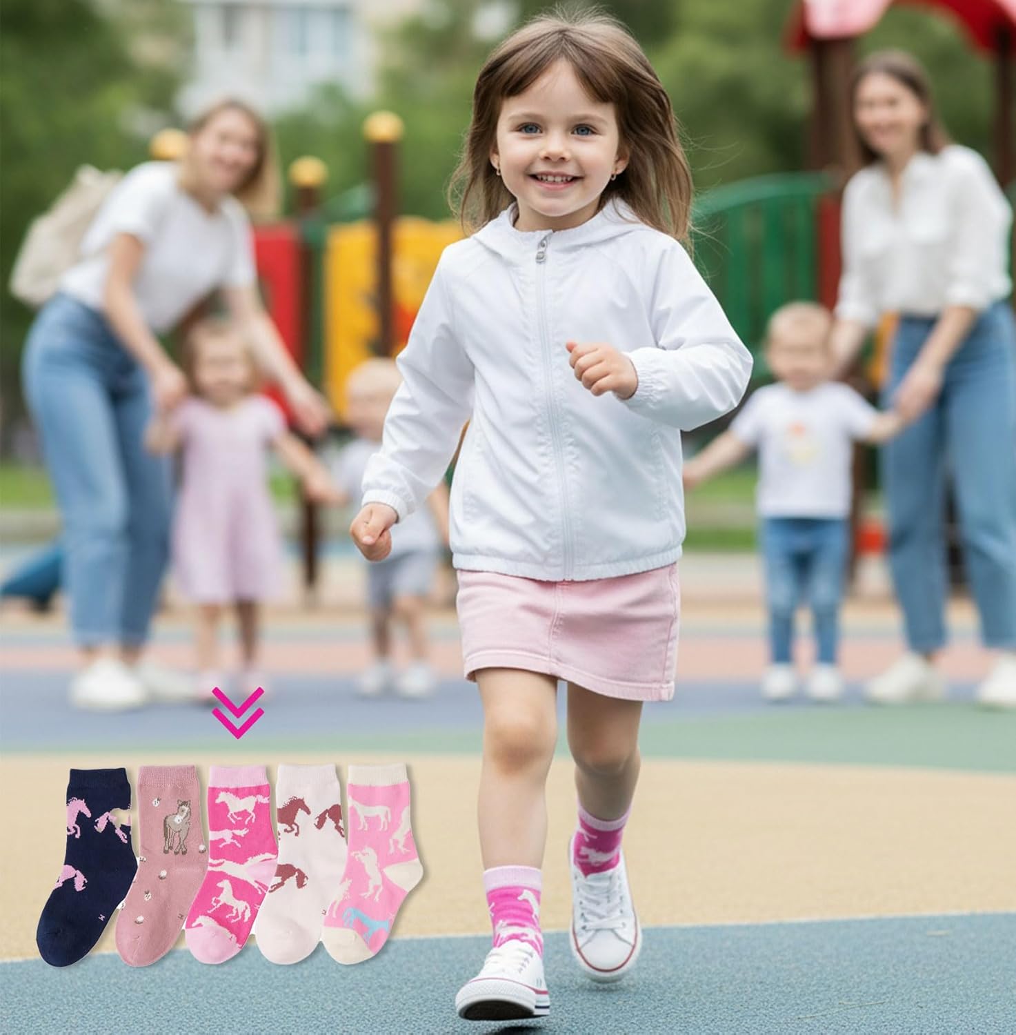 CHUNG Little Big Girls Cotton Socks Toddler above Ankle Polk Dot Crew Fashion Cartoon Cute Fun Pig - Image 2