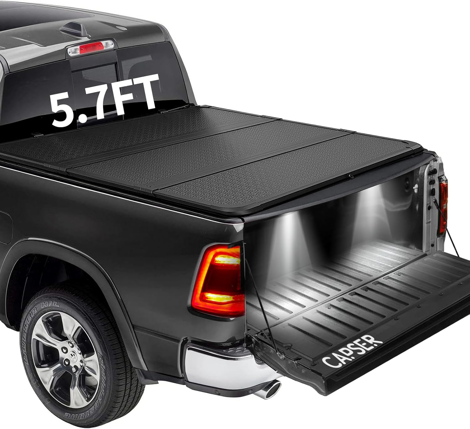CAPSER Ram 1500 5.7FT Hard Tri-Fold Tonneau Cover Fits 2009-2026 Dodge Ram1500 (Classic & New)/2003-2025 Ram 2500 3500 Fleetside 67.4Inch Truck Bed