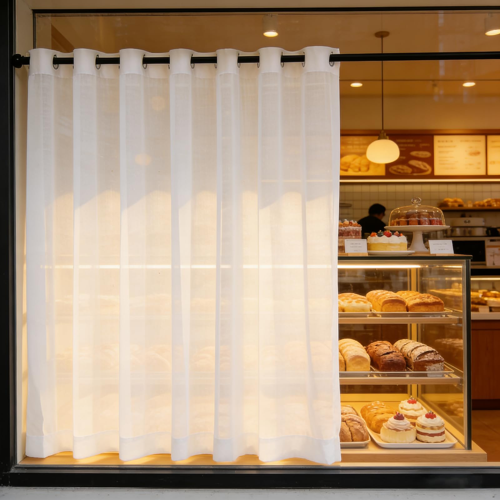 Voilage blanc moderne effet lin haut de gamme pour intérieur