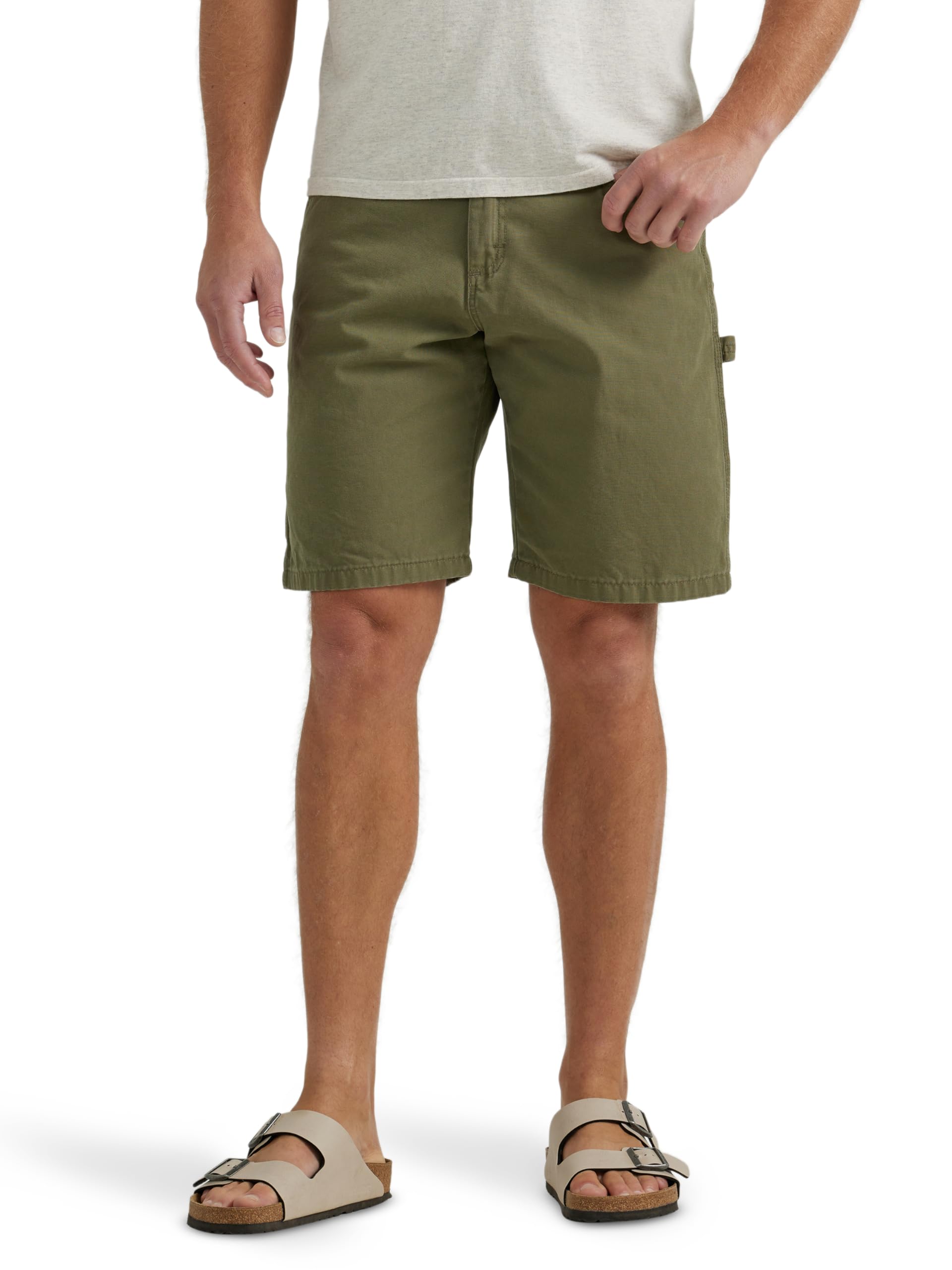Wrangler Authentics Men's Loose Fit Carpenter Short, Burnt Olive, 34