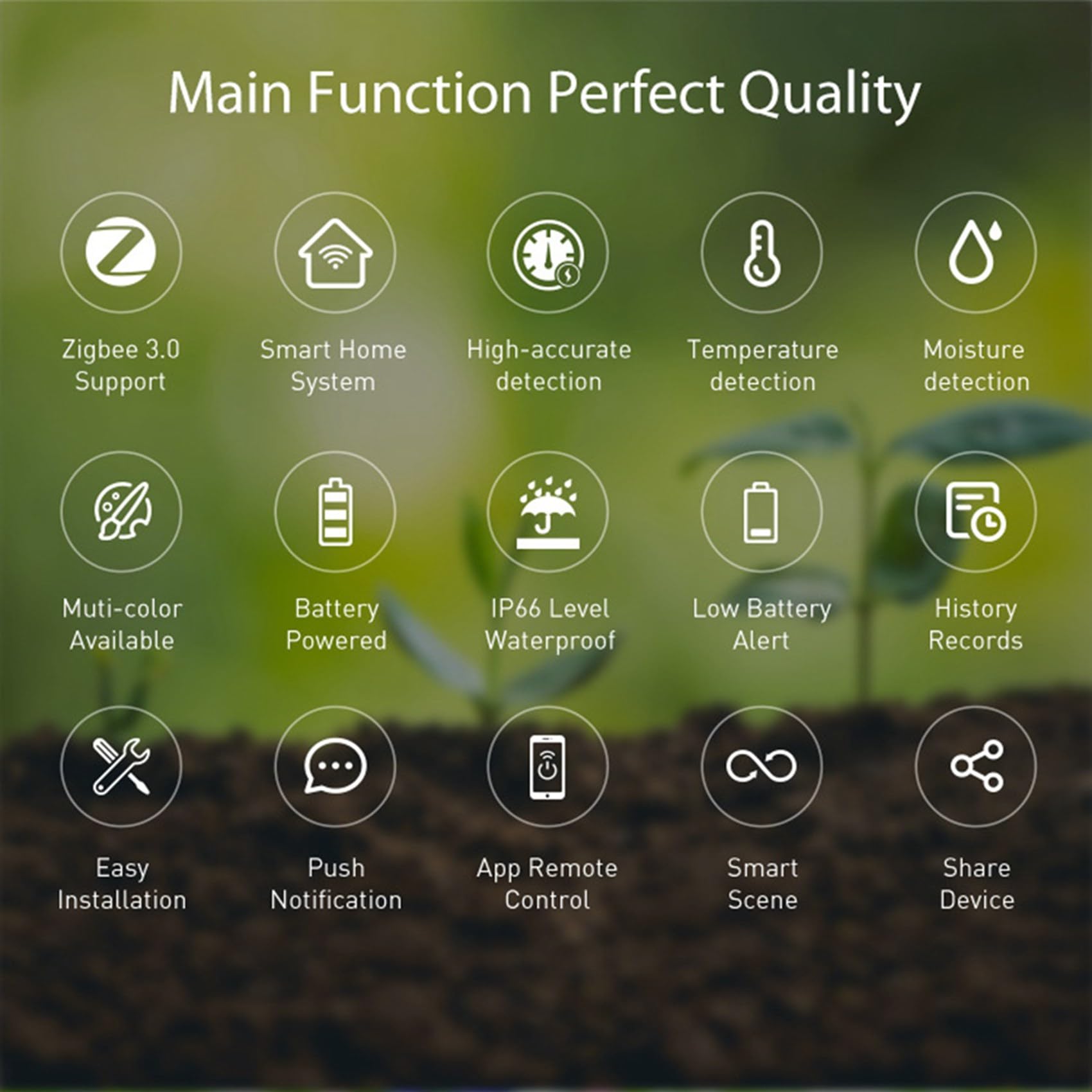 2X Tuya Zigbee Soil Tester Miernik Temperatury i Wilgotności Termohigrometr Automatyzacja Ogrodu Detektor Nawadniania
