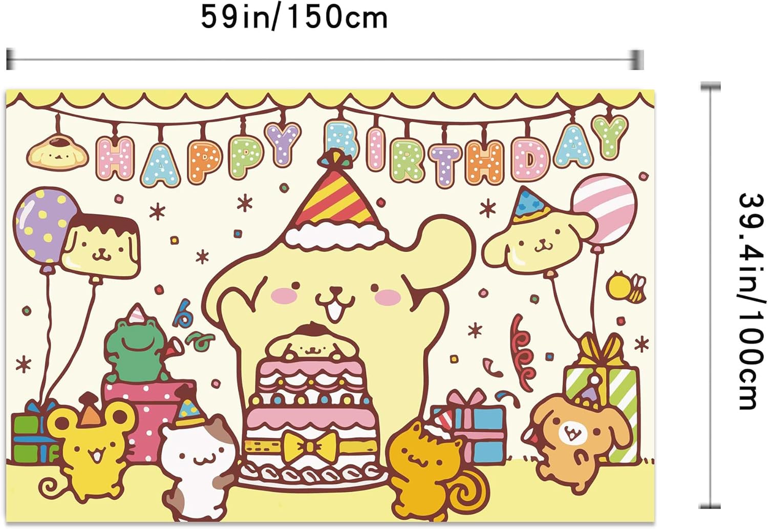 Cartoon Dog Themed Party Decorations Include Cute Birthday Backdrop-Banner-Cake Topper-Cupcake Toppers-Balloons for Cartoon Dog Birthday Party Supplies