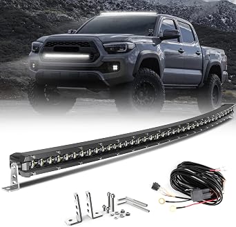 CO LIGHT 44 inch Curved Single Row LED Light Bar | 6D Projector Lens | Spot & Flood Combo Beam | Slim Driving Light |Ideal for Off-Road, Trucks, ATV, UTV, Marine, IP68 Waterproof with Wiring Harness