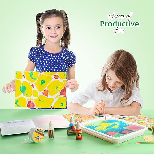 Miniatura 7 de Kit de pintura de mármol  Arte para niños, kit de pintura de mármol de agua para niños de 8 a 12 años, niñas y niños, kit de arte de pintura de