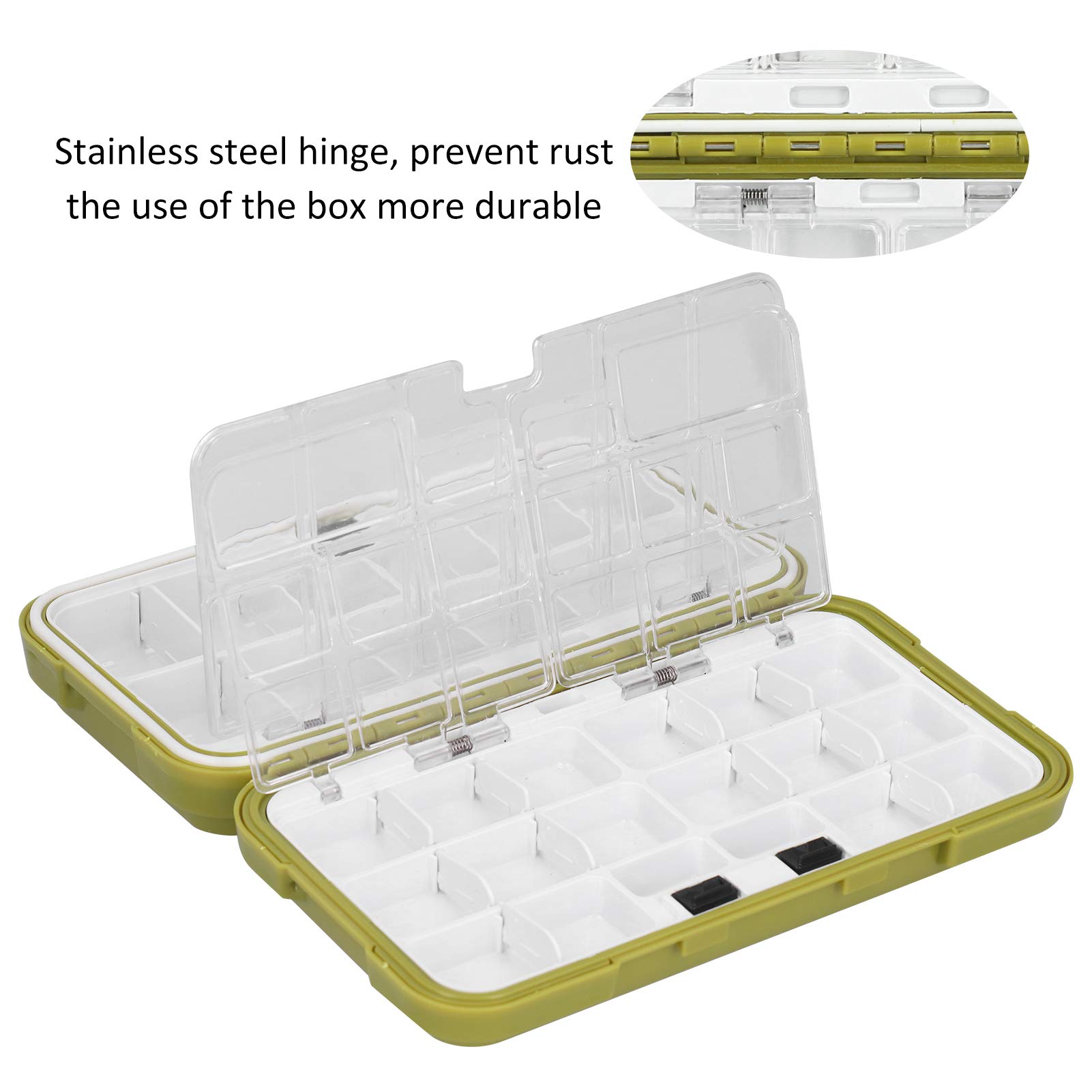 Scatola Porta Esche Impermeabile Con Cerniera In Acciaio Inox - Galleggiante - Organizer Multistrato Per Pesca E Gioielli - 2