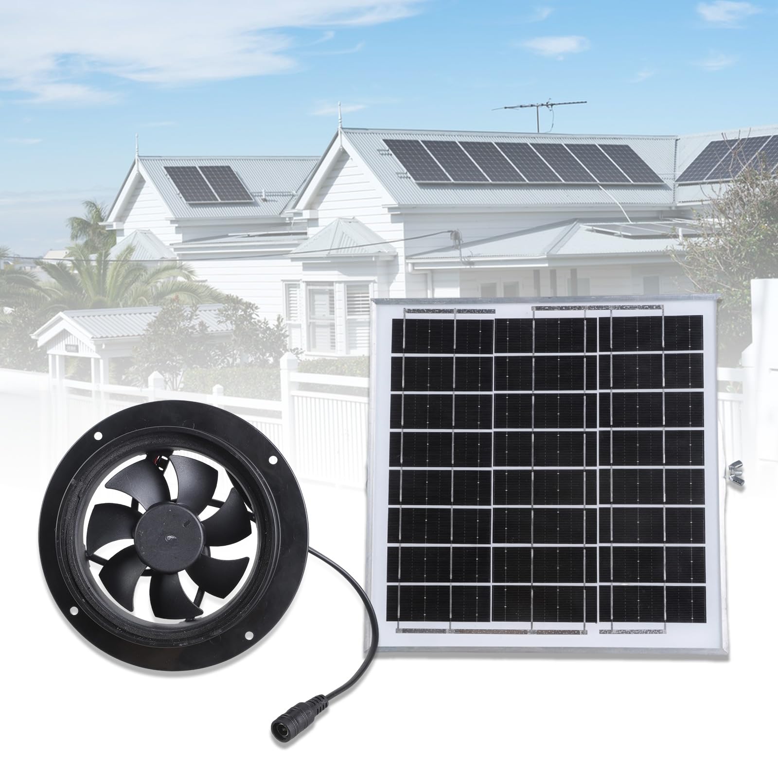Struttura di ventilazione con ventilatore solare rinnovabile da 8 W
