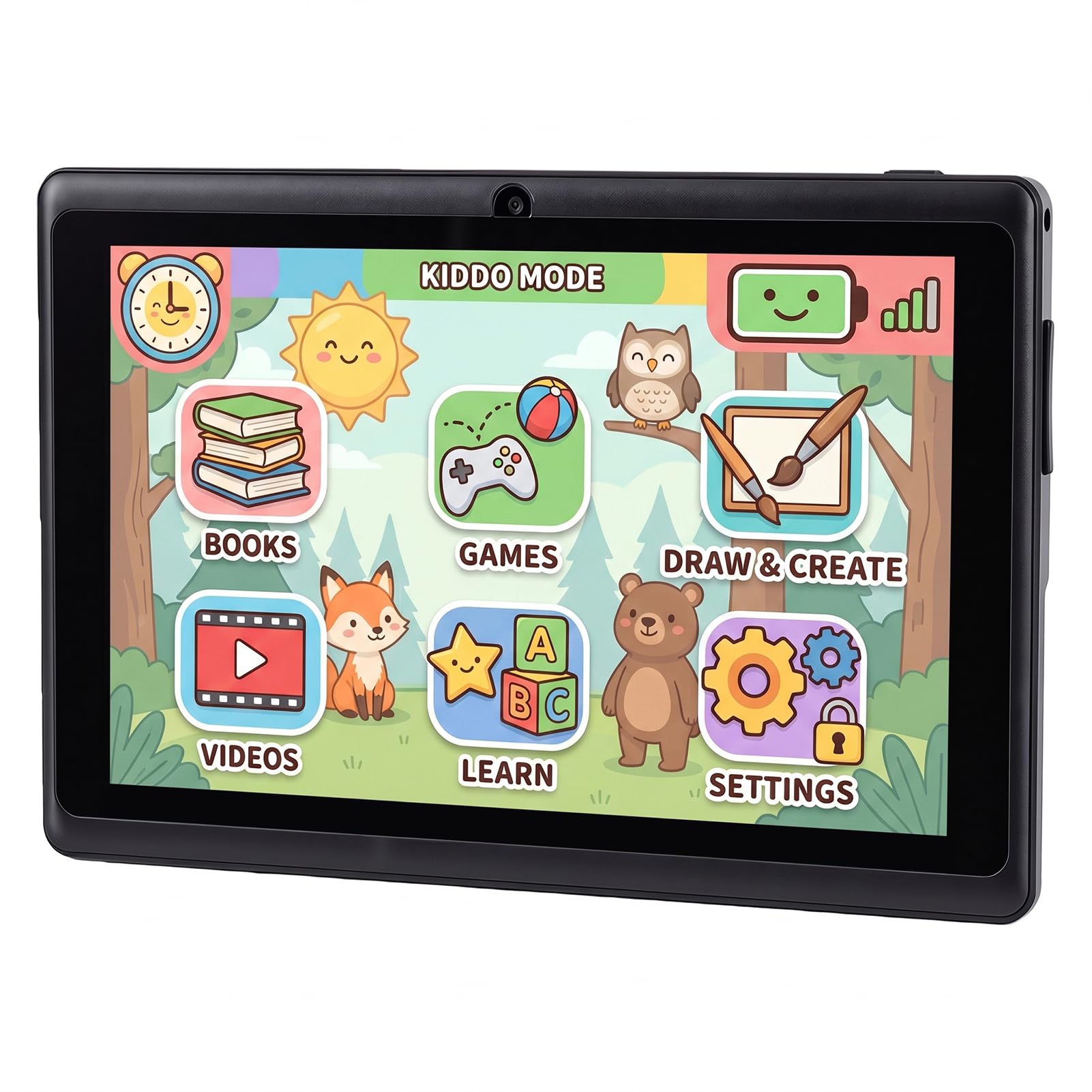 Fockety Tablet Android per bambini, con schermo LED HD 7 pollici, fotocamera anteriore 200 W e posteriore 500 W, 16 GB di memoria, ideale come regalo per studenti e giovani studenti (1)