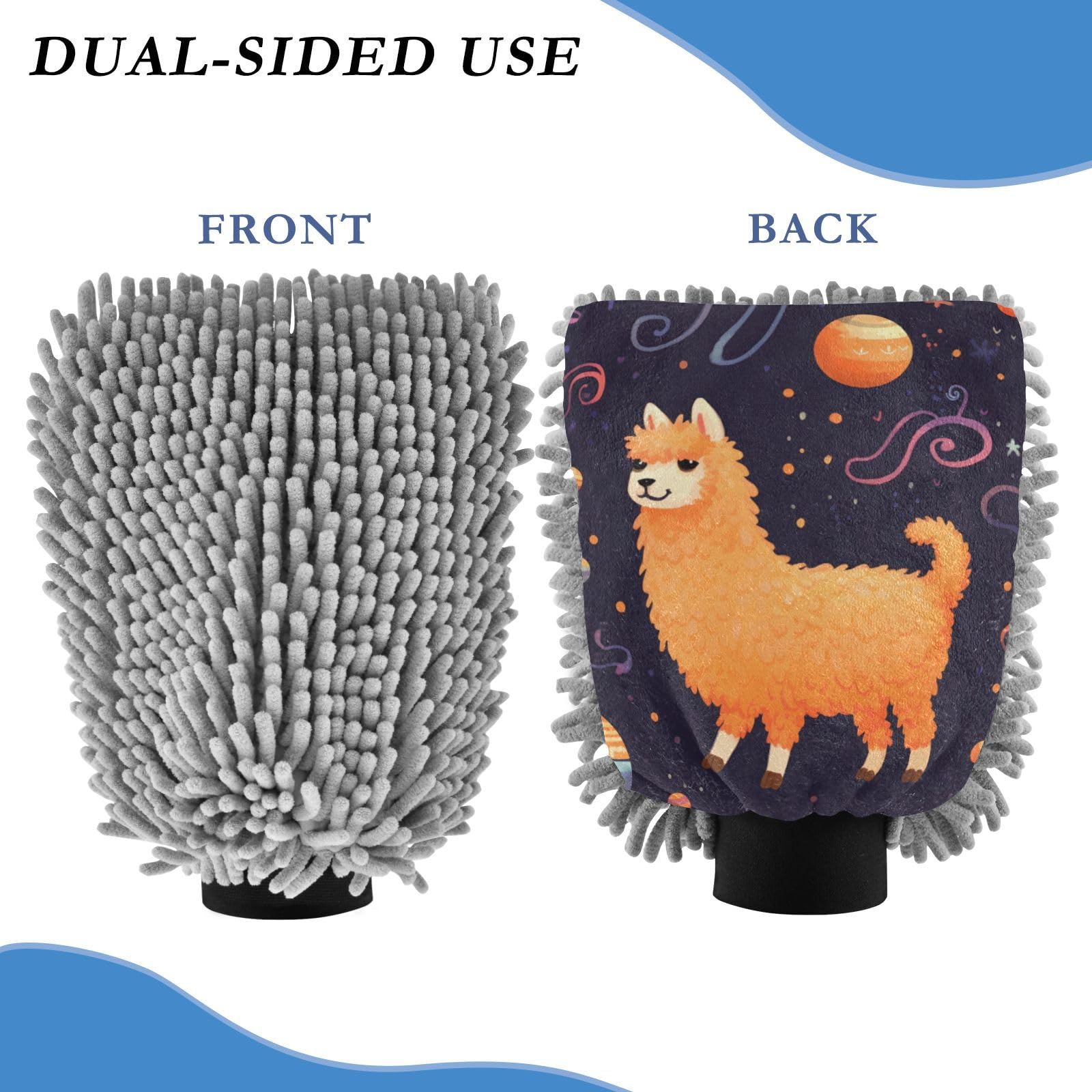IOACIY Absorbent Microfiber Car Wash Drying Mitts, 2 Pack, Scratch-Free & Lint-Free, Rich Foam, Highly Absorbent, Double Sided, Wash Mitt Perfect for Car Washing, L, Alpaca (8)