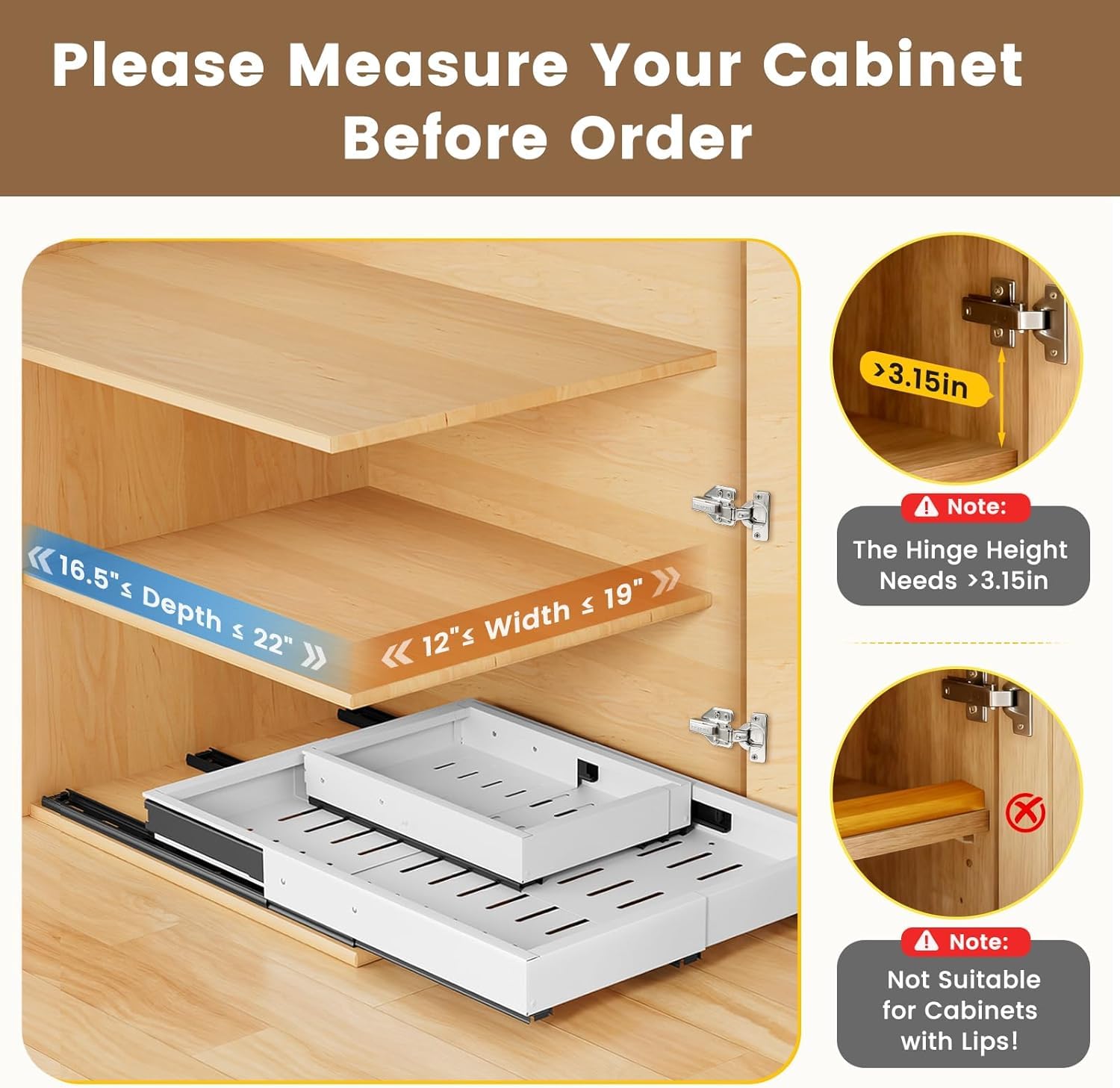 2 Stück 4 Richtungen Teleskopschublade ausziehbare Schublade Küche Ausziehbarer Schrank Organizer Metall Schrank-Schubladen-Organizer Breite 29–48 cm & Tiefe 42–55 cm
