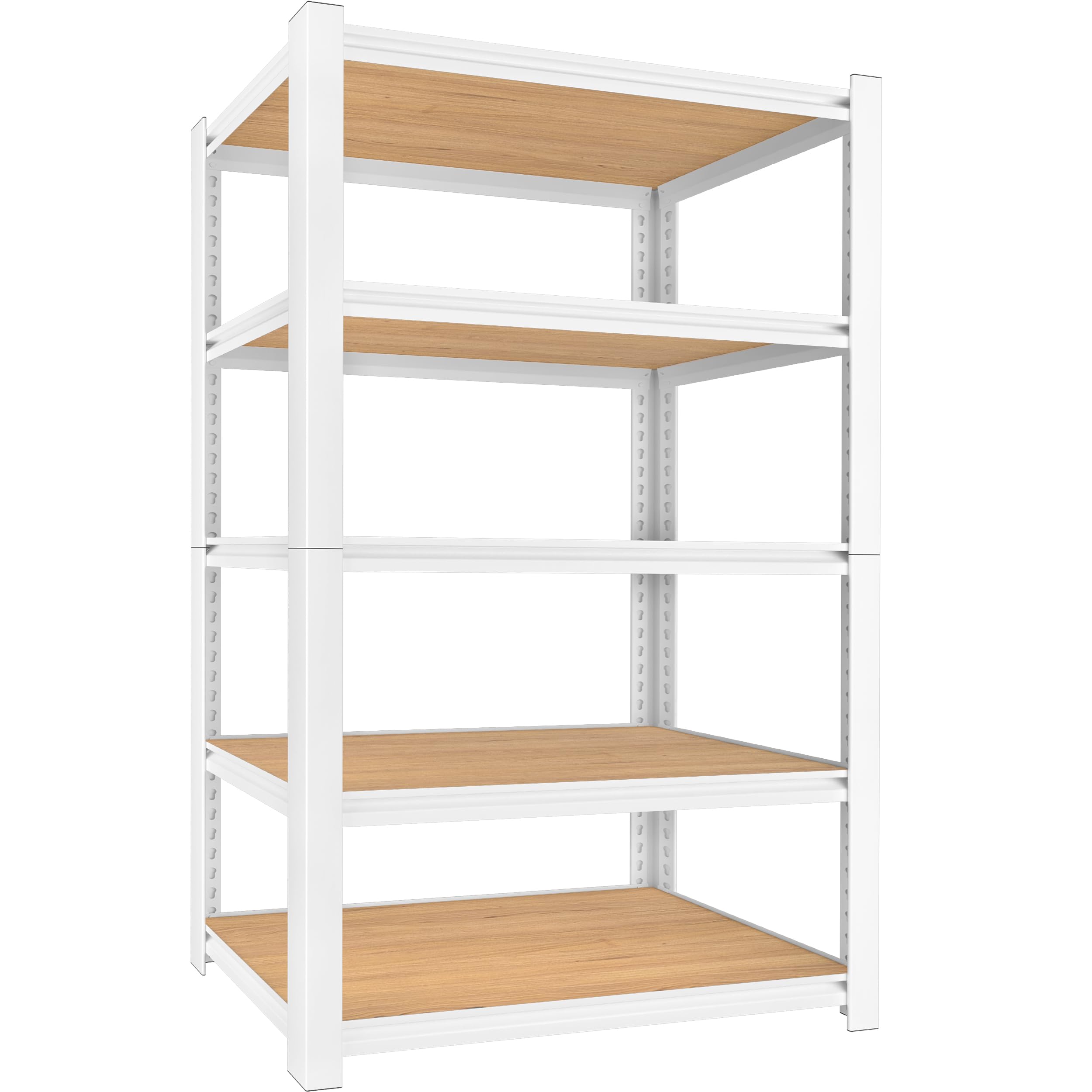 PrimeZone 28" W x 12" D x 59" H Storage Shelves, 5-Tier Adjustable Storage Utility Rack, Heavy Duty Metal Shelving Unit Organization Shelf for Kitchen Pantry Closet Garage Warehouse, White