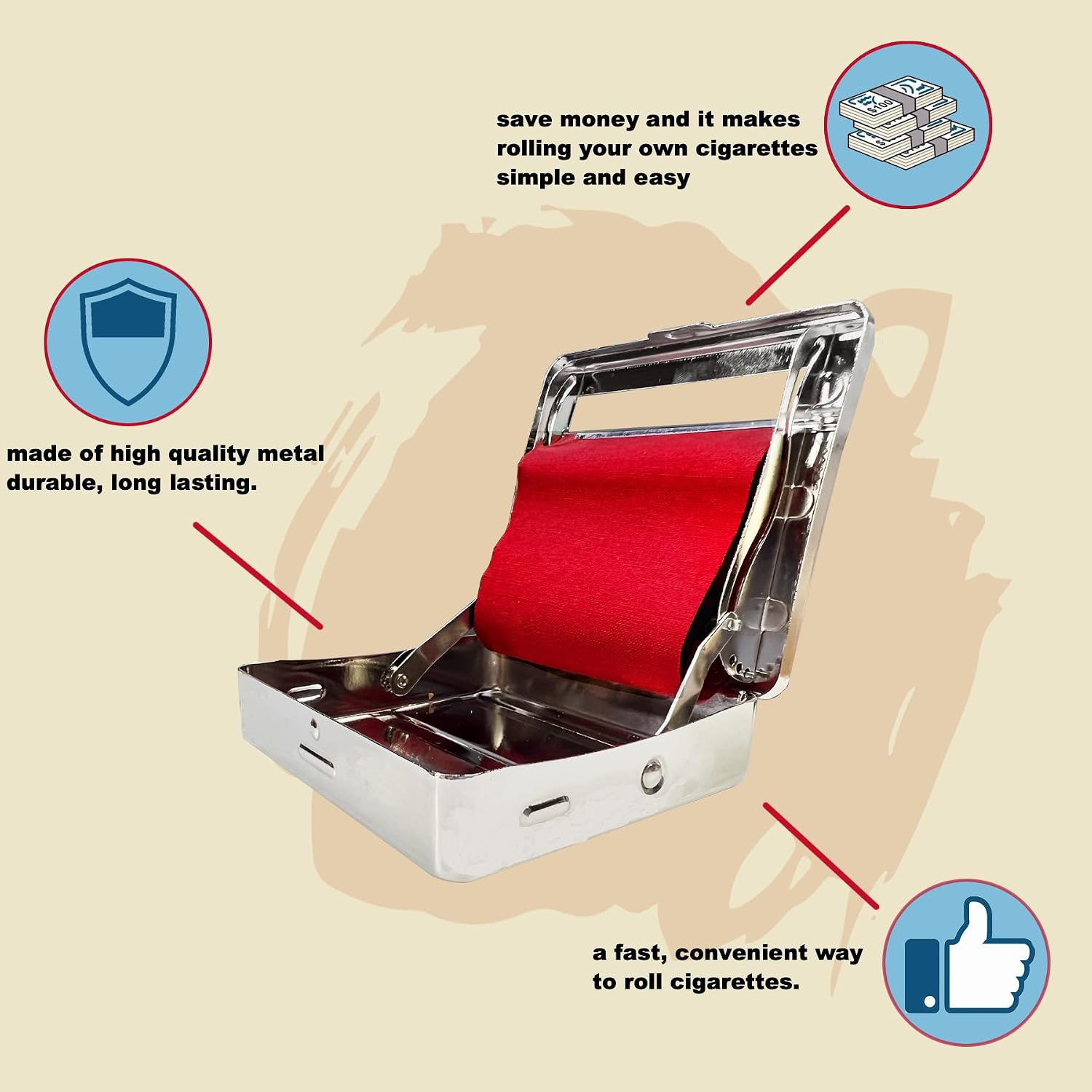 LOSTABA 70mm Cigarette Rolling Machine Automatic Cigarette Roller, Cigarette Case for Rolling and Storage.