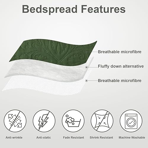 Vista 83 de Hansleep - Edredón blanco tamaño Queen – Colcha barroca ultrasónica para todas las estaciones, juego de ropa de cama suave y ligero, 3 piezas