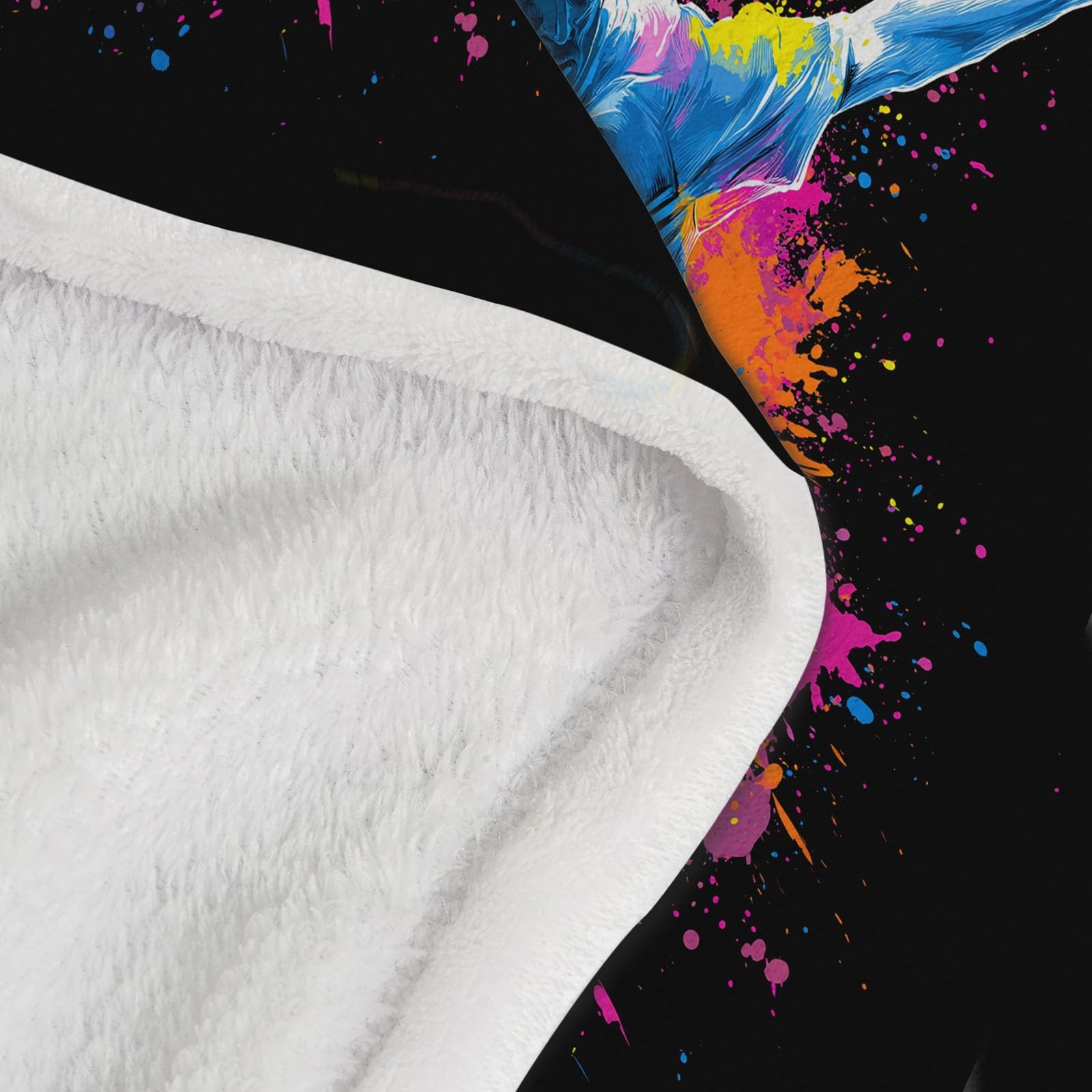 Manta térmica de Franela 200 x 220 cm -Manta de Franela Salpicadura de Tinta Deportes Jugadores, Manta de Felpa Ligera Salpicadura de Tinta Deportes Jugadores, para Adultos y niños
