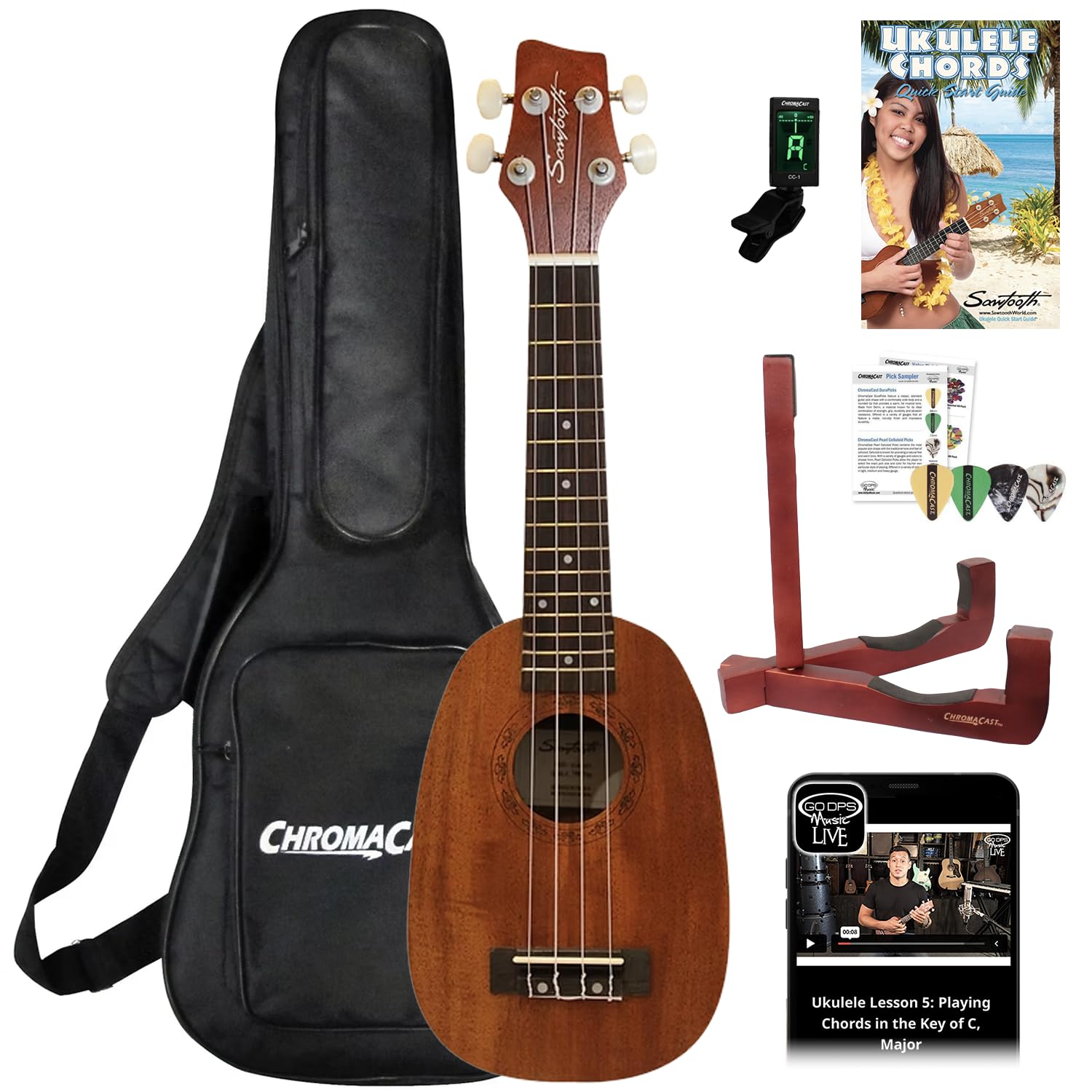 Amazon.com: Sawtooth Pineapple Soprano Ukulele Mahogany 21 inch