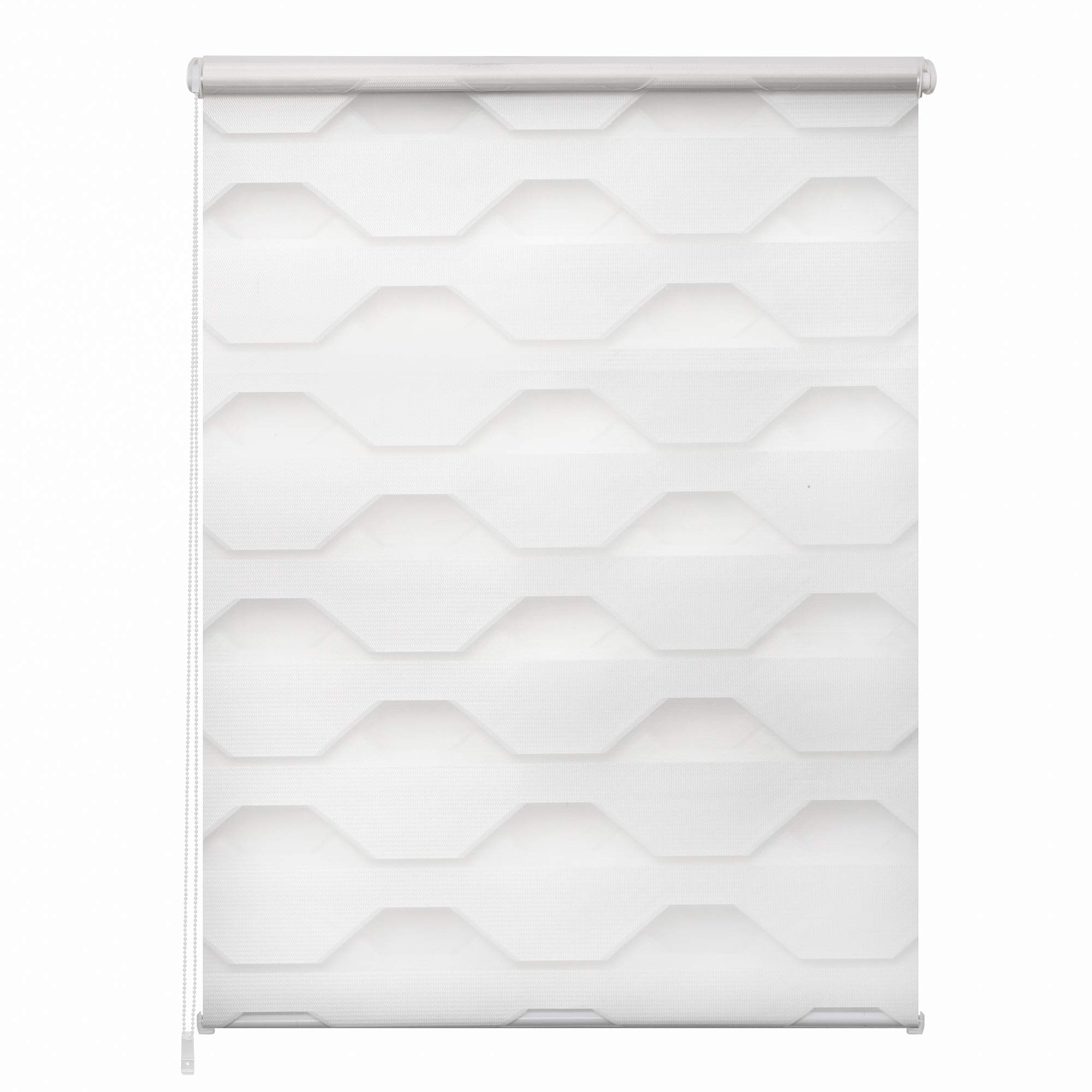 K-home® Klemmfix Doppelrollo Trapez Weiß B125 x H150 cm