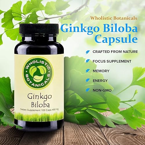 Miniatura 3 de Ginkgo Biloba Capsule — Suplemento de memoria para el cerebro — Suplemento energético — 100 ct