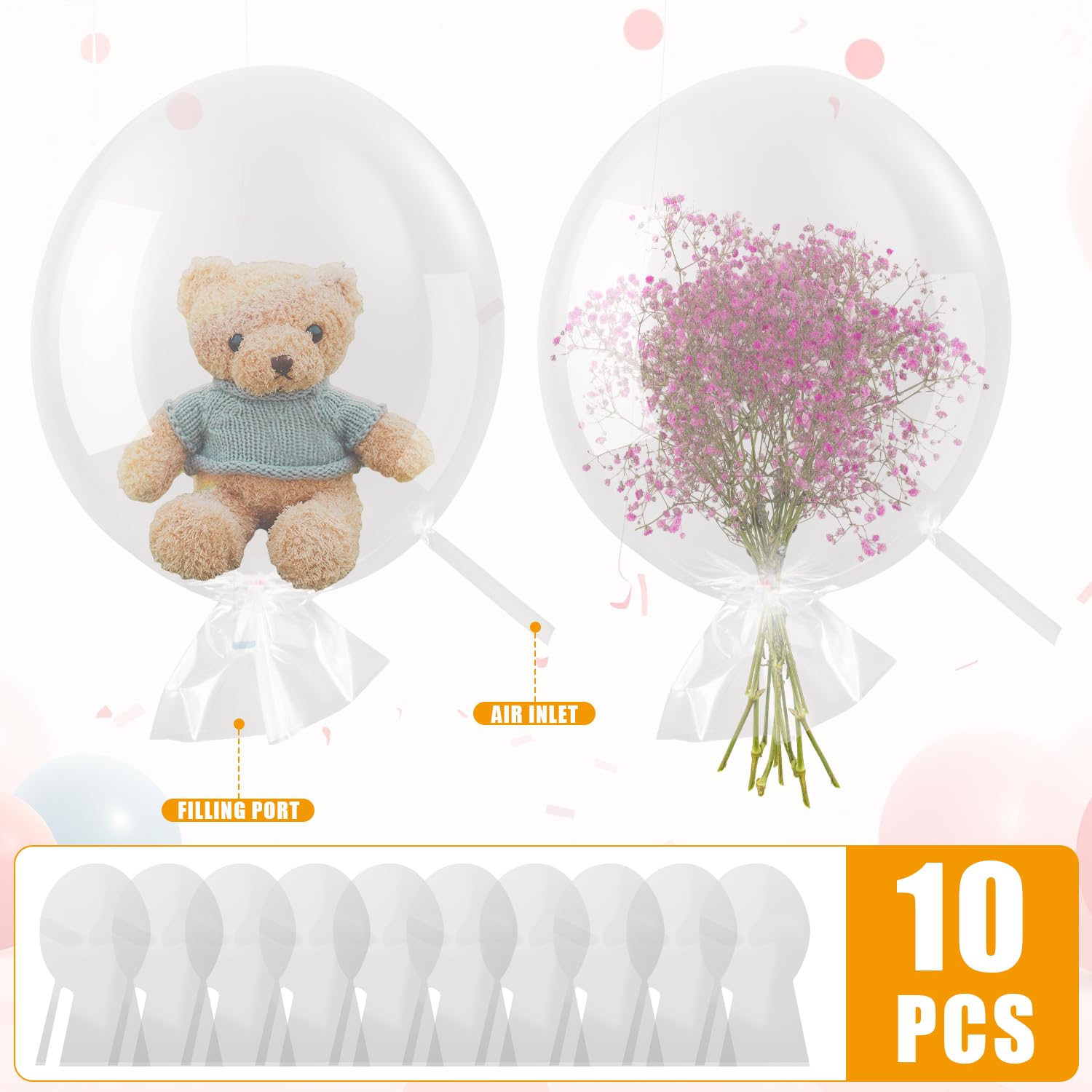 Globos Transparentes Grandes Globos Bobo Reutilizables 10
