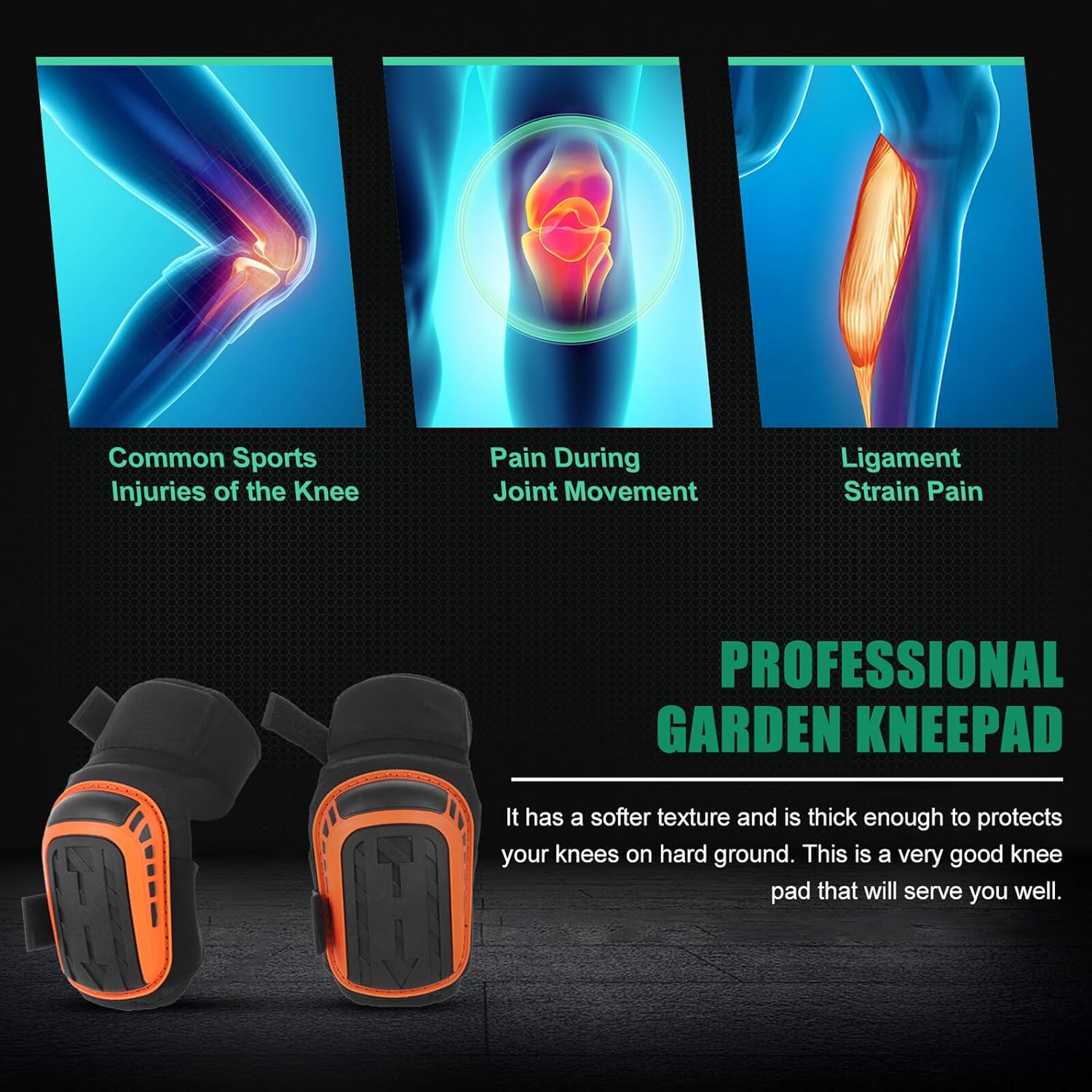 Professional Non-slip Silicone Work Kneepads for Men and Women, Sturdy Eva Protective Garden and Industrial Knee Pads, Anti-wear Ergonomic Cushions for Construction and Outdoor