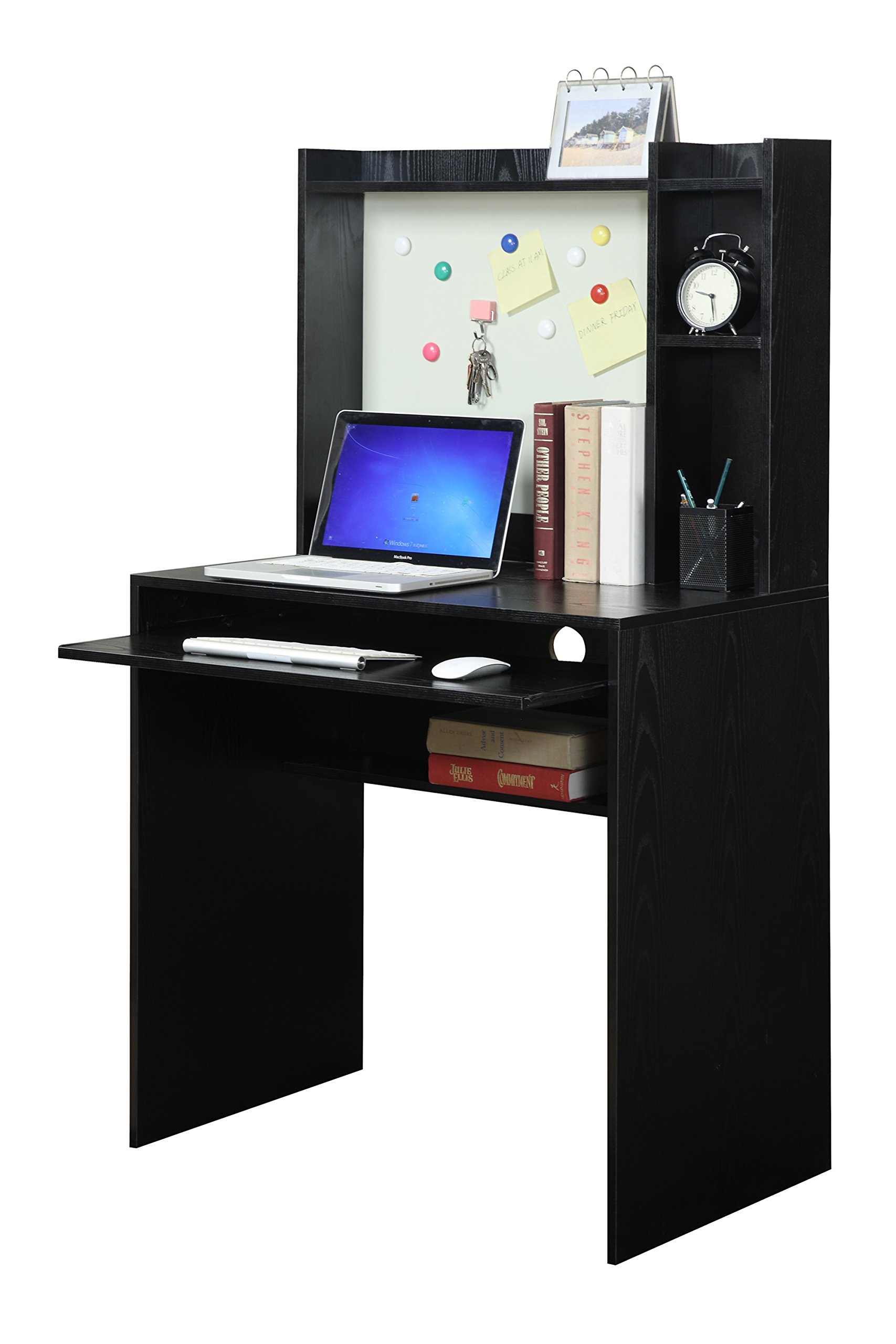 Convenience Concepts Designs2Go Student Desk with Magnetic Bulletin Board, Black
