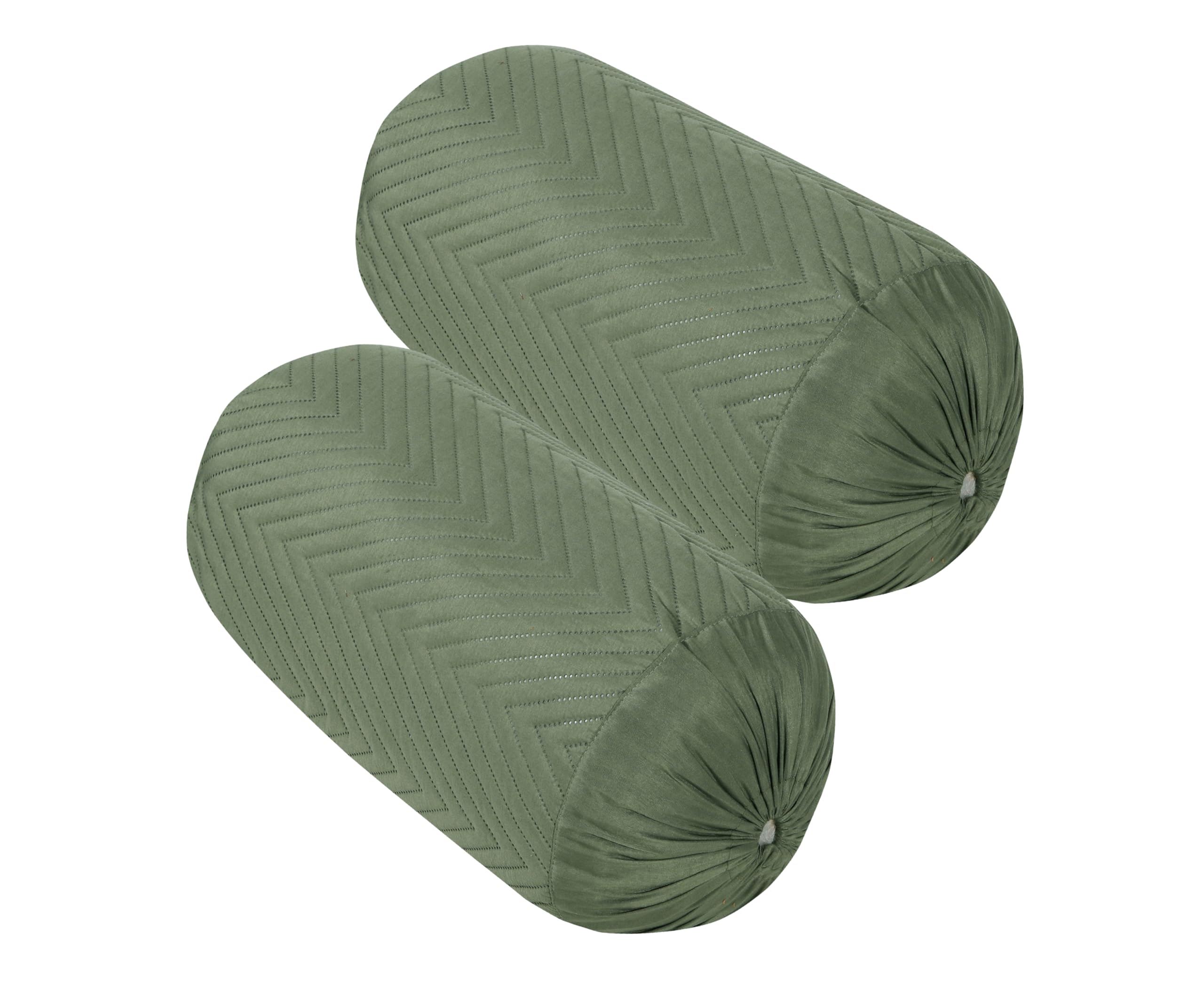 RD TREND Glace Cotton Quilted Bolster Cover Size-16x32 Inches | Soft & Durable Cylindrical Pillow Cover for Bolster Pillow | Perfect for Sofa, Diwan,Couch & Bed Décor (Miltry Green)-image-49