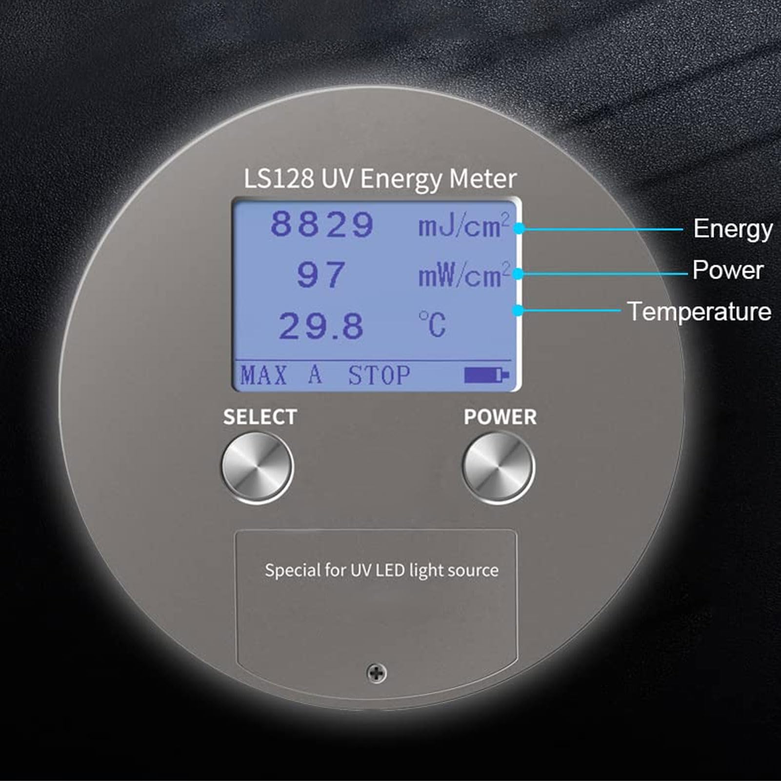 Miernik Energii UV, Miernik Indeksu UV ze Stopu Aluminium 340 Nm do 420 Nm 0 do MW na Cm2 LCD Rejestracja Danych USB Monitorowanie Temperatury dla Użytkowników Utwardzających LED