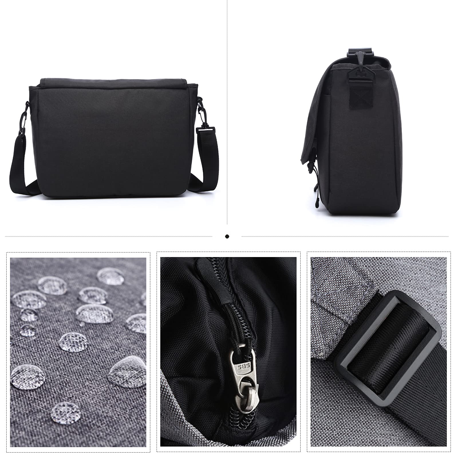 FANDARE Messenger Bag Umhängetasche Schultertasche Laptoprucksäcke Tasche Kuriertasche Polyester Schwarz